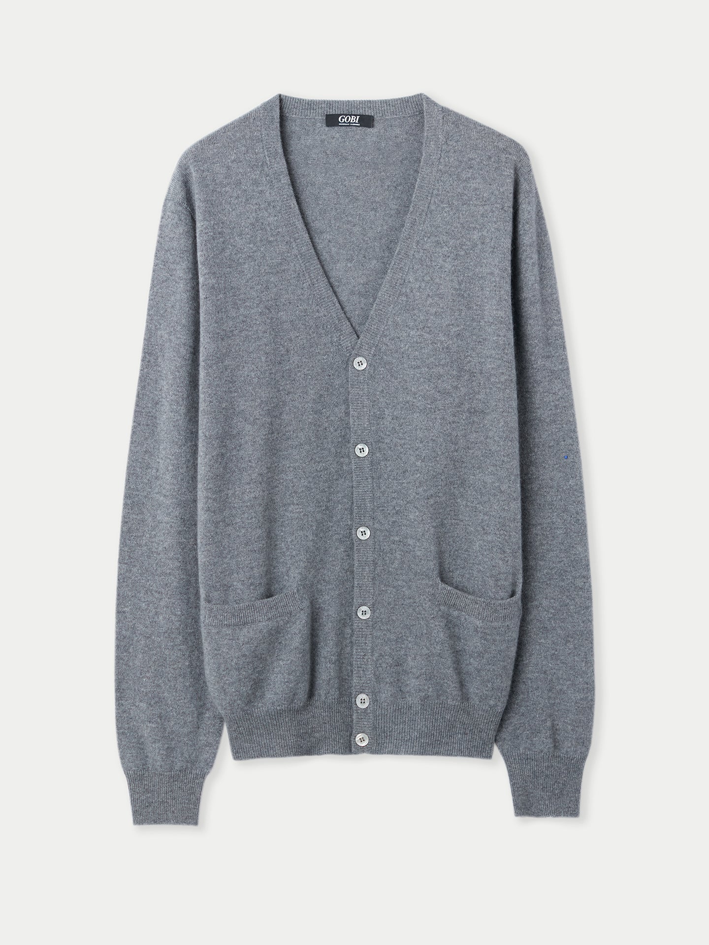 V-Ausschnitt Kaschmir Strickjacke mit Knöpfen