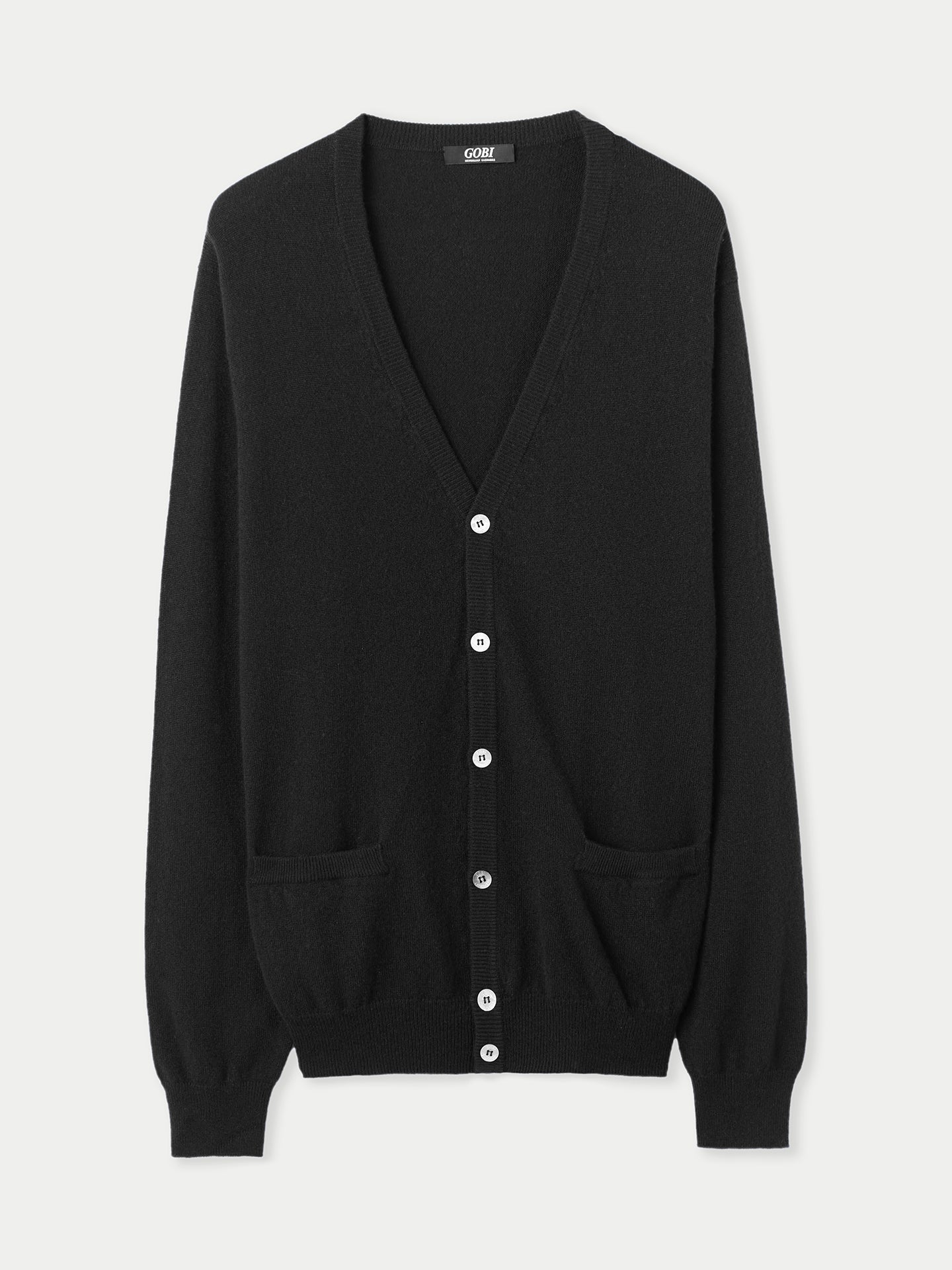 V-Ausschnitt Kaschmir Strickjacke mit Knöpfen