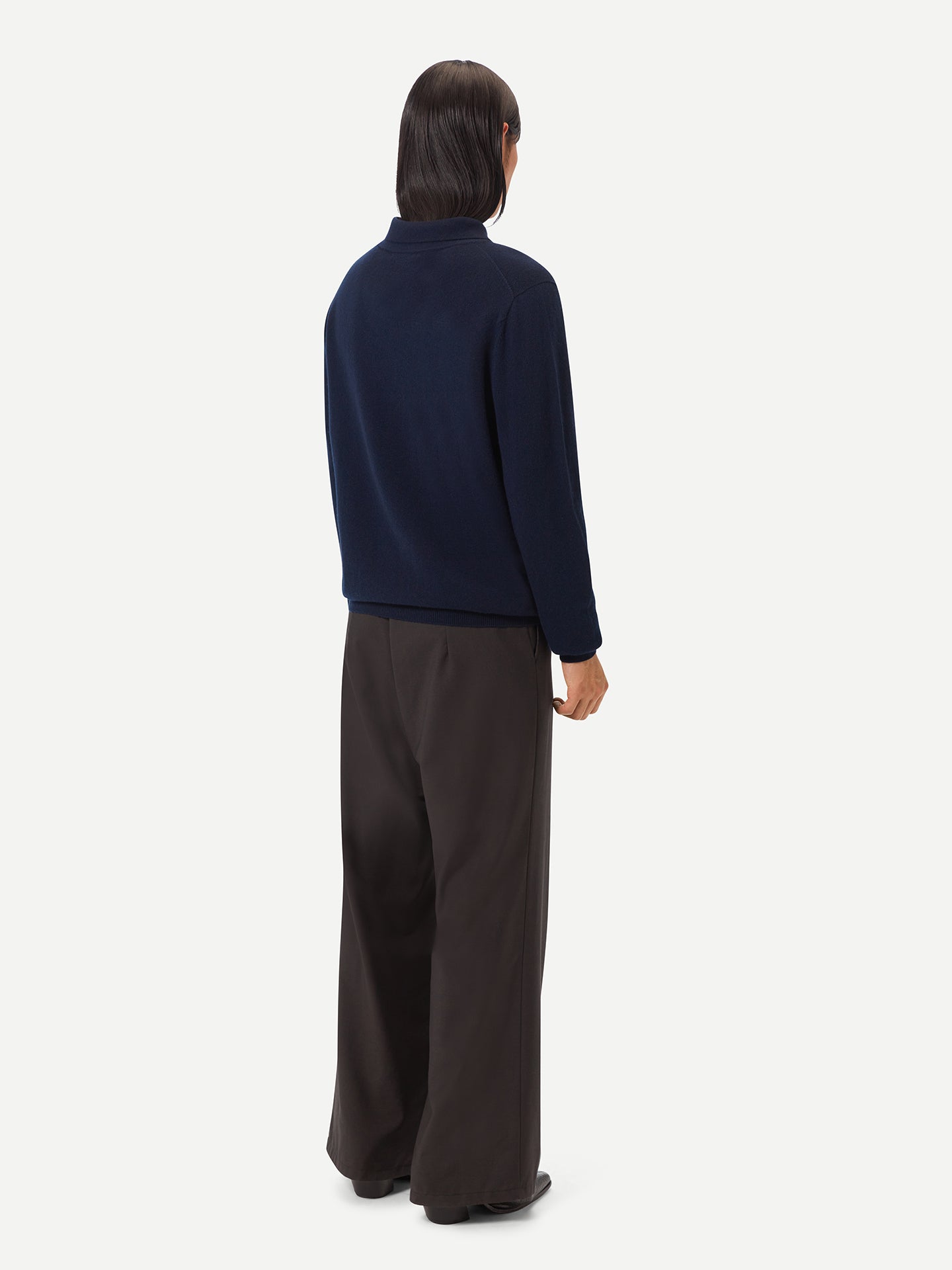 Basic Kaschmirpullover mit Polokragen