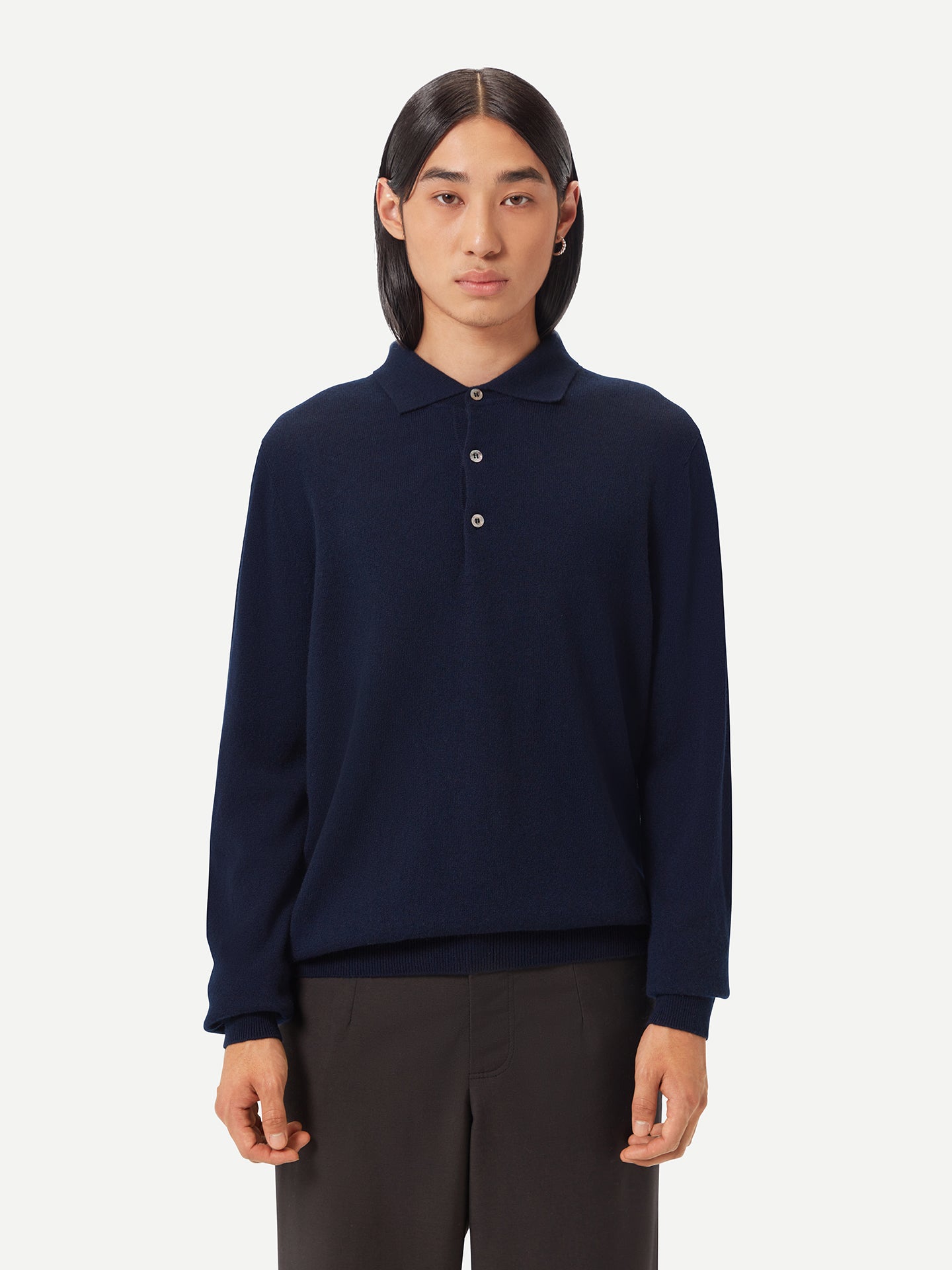 Basic Kaschmirpullover mit Polokragen