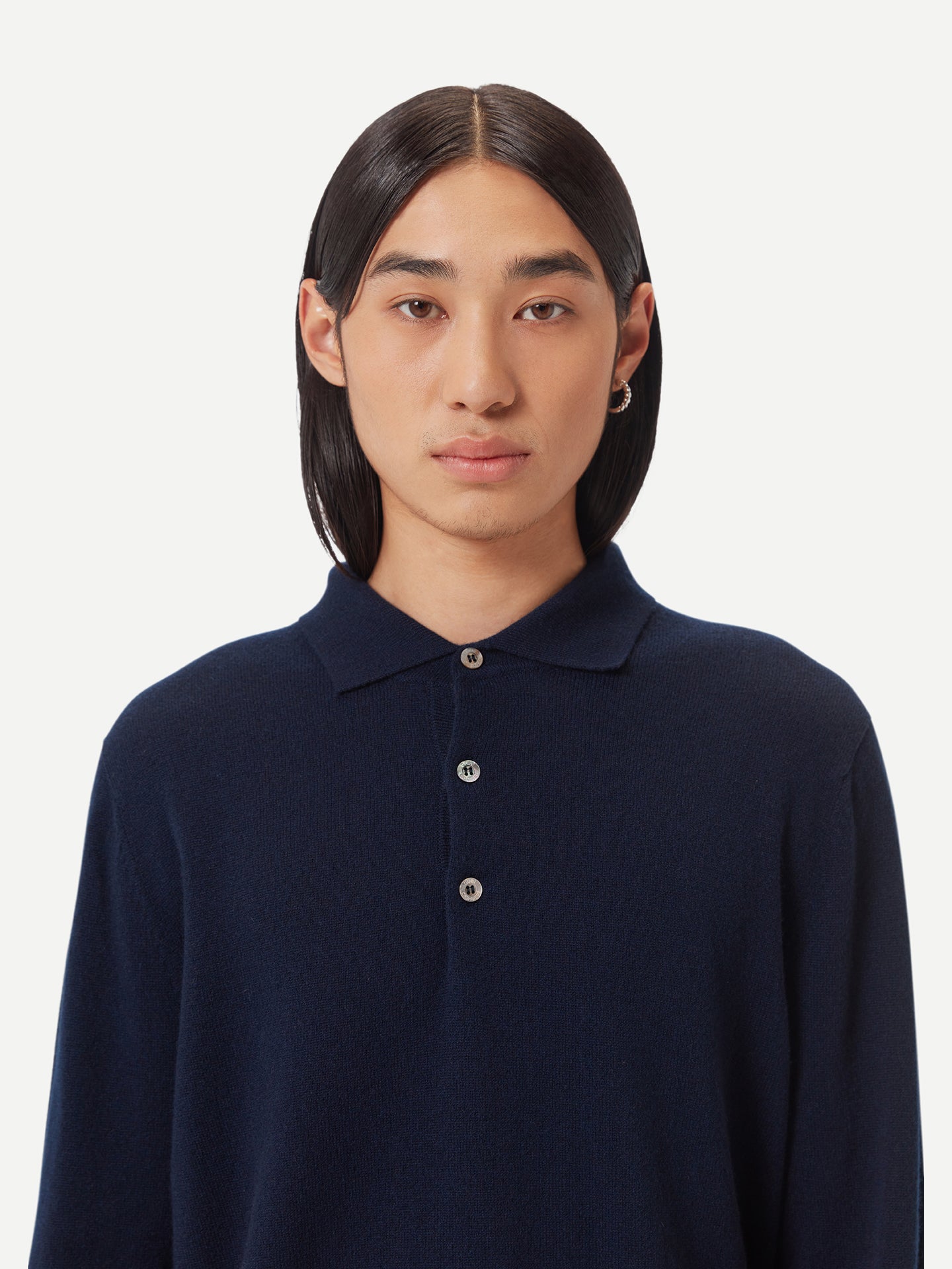 Basic Kaschmirpullover mit Polokragen