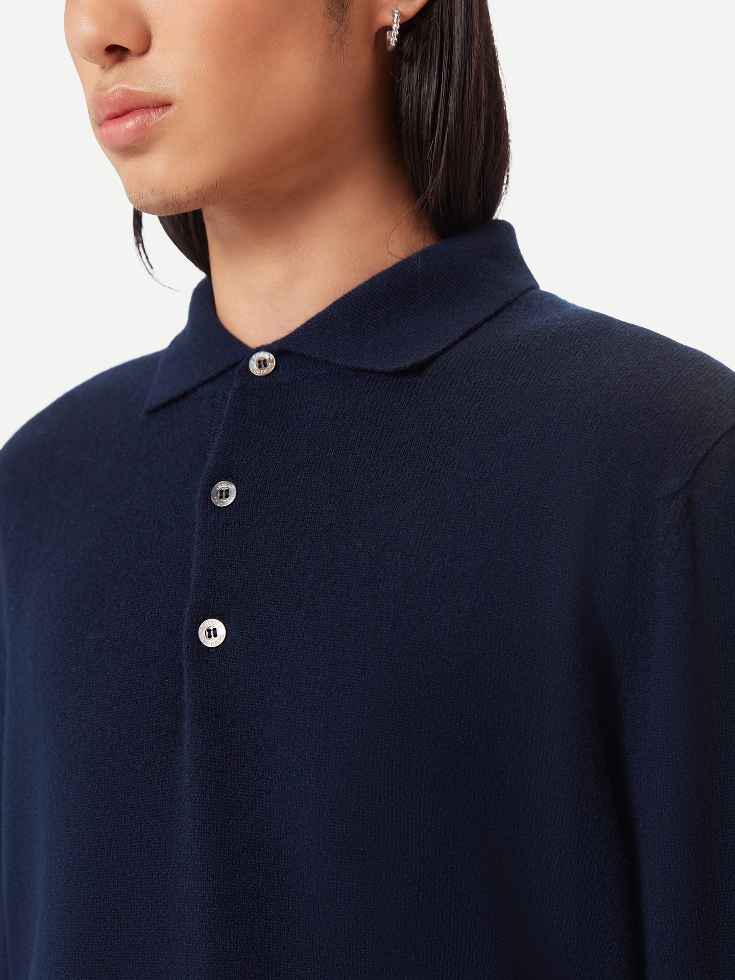 Basic Kaschmirpullover mit Polokragen