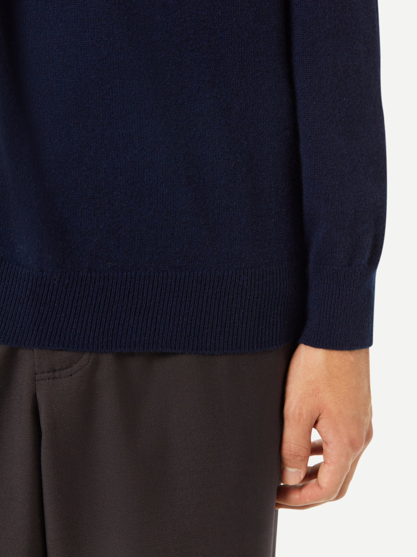 Basic Kaschmirpullover mit Polokragen
