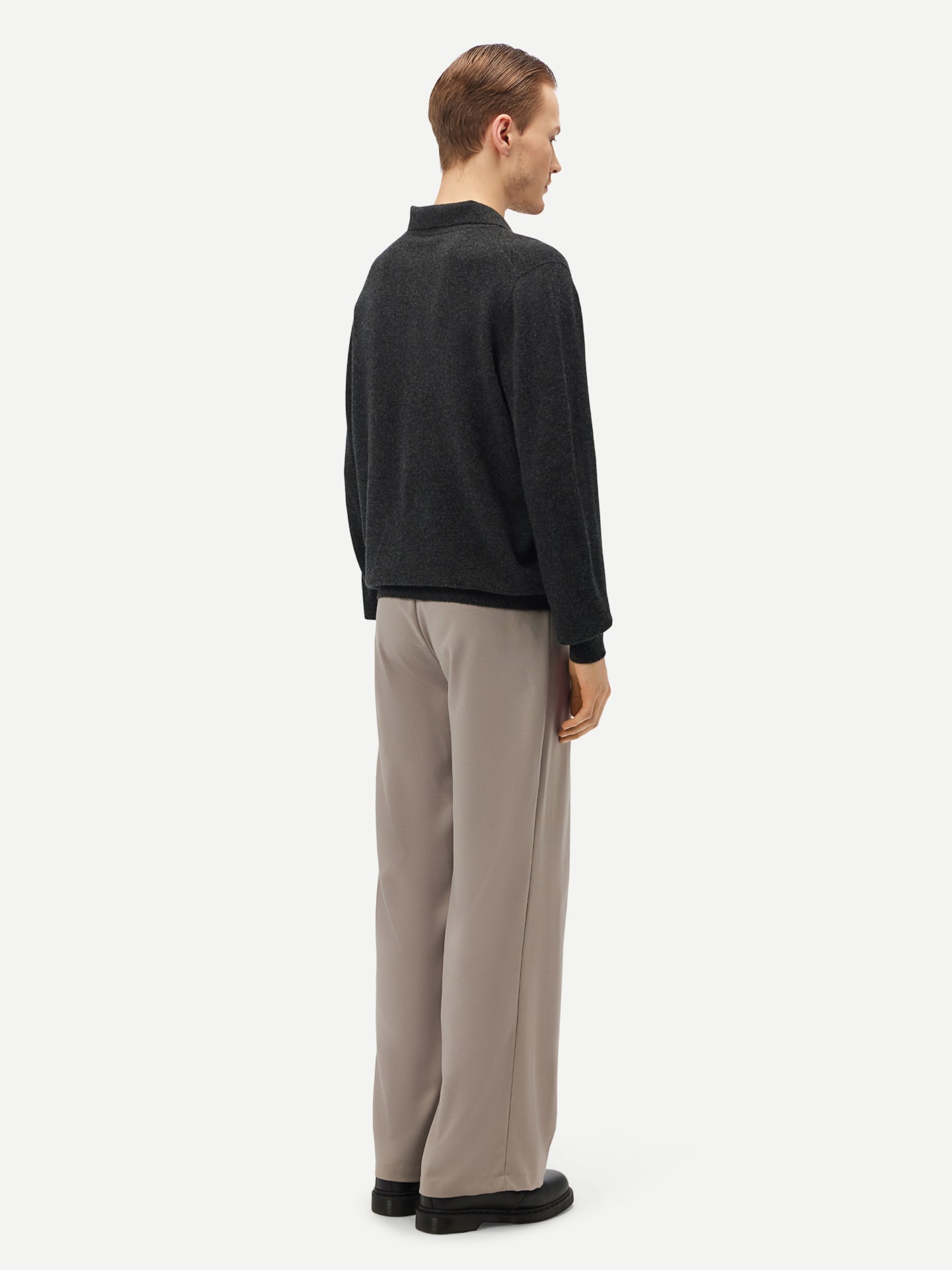 Basic Kaschmirpullover mit Polokragen