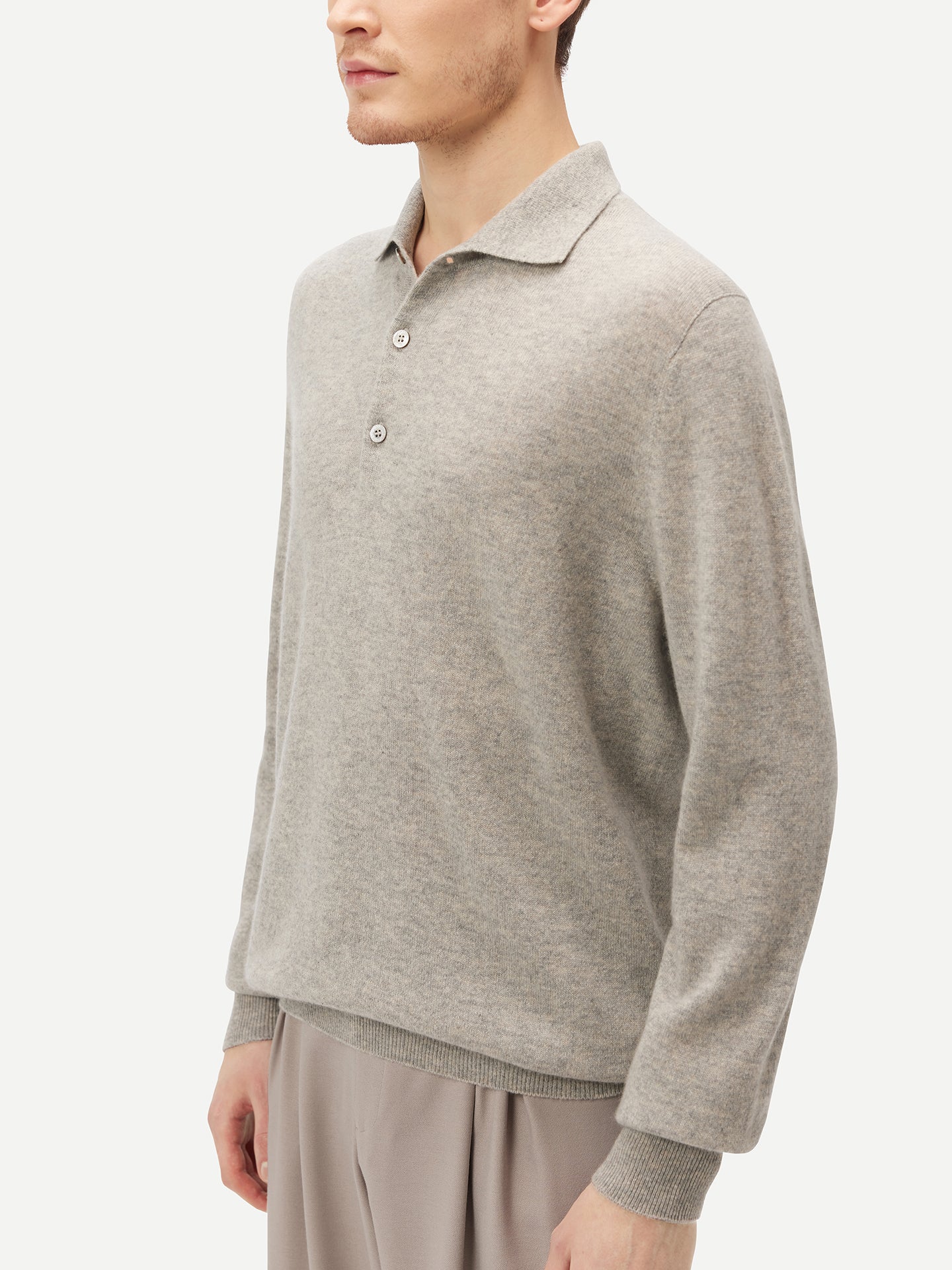 Basic Kaschmirpullover mit Polokragen