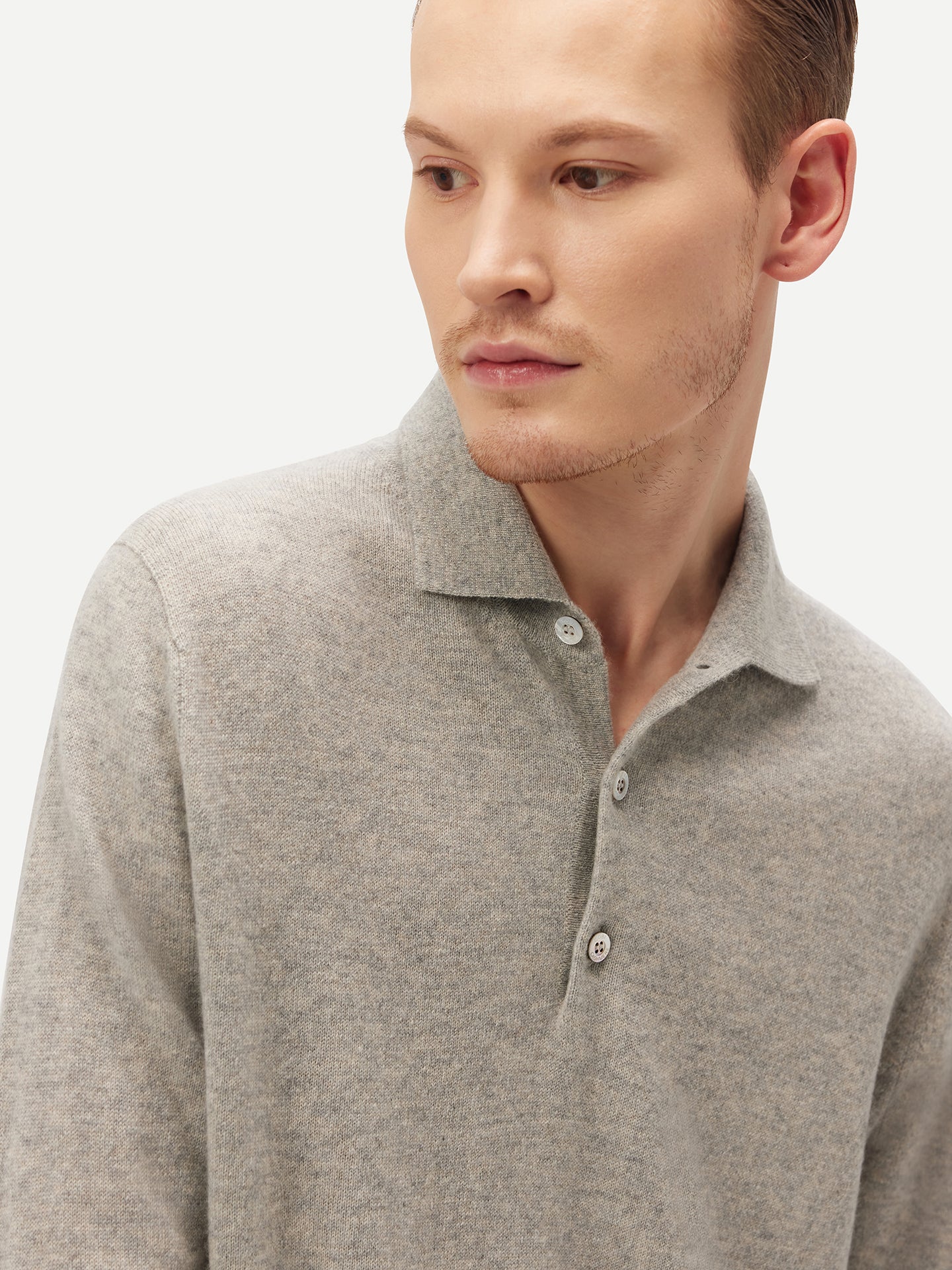 Basic Kaschmirpullover mit Polokragen