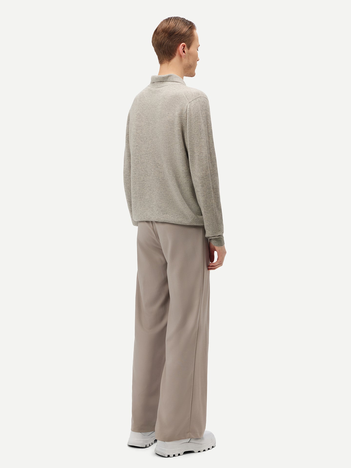 Basic Kaschmirpullover mit Polokragen