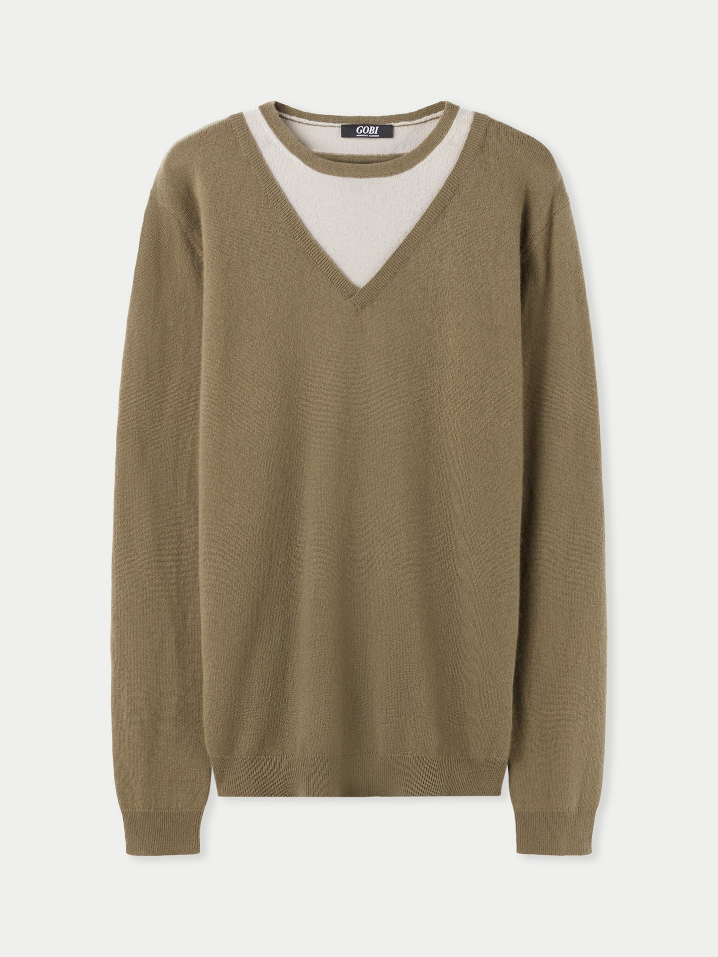 Kaschmirpullover mit Kombikragen