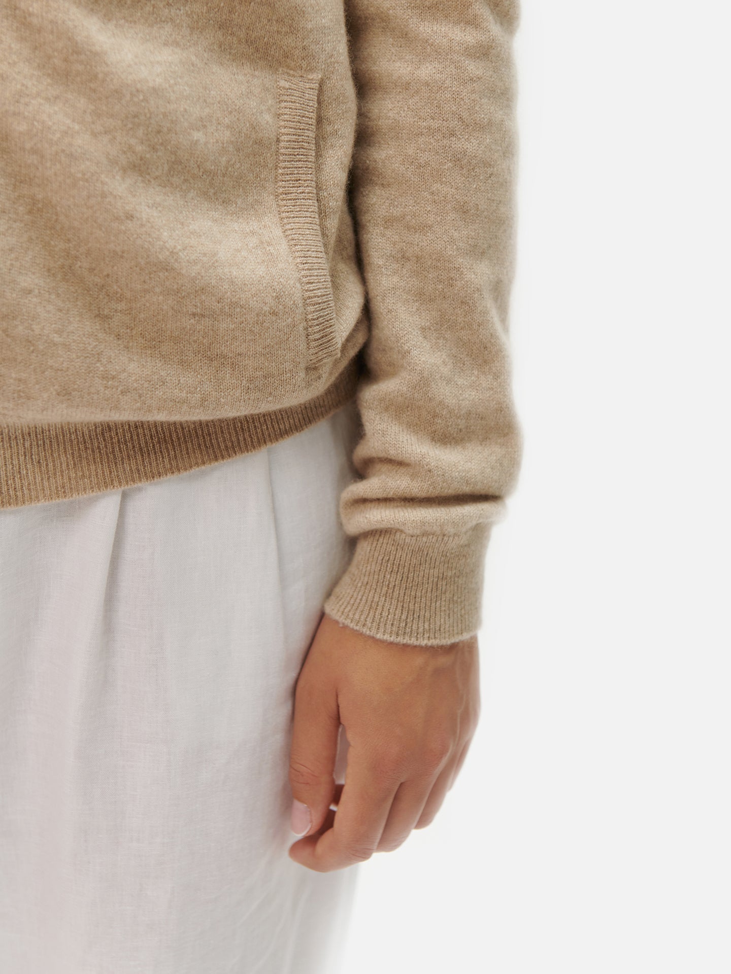 Basic Kaschmirstrickjacke mit Reißverschluss