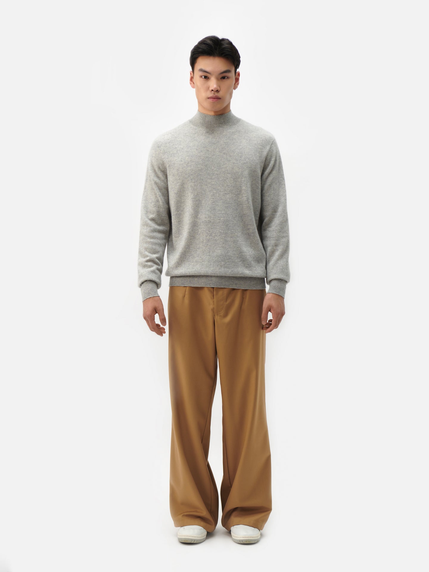 Basic Stehkragenpullover aus Kaschmir