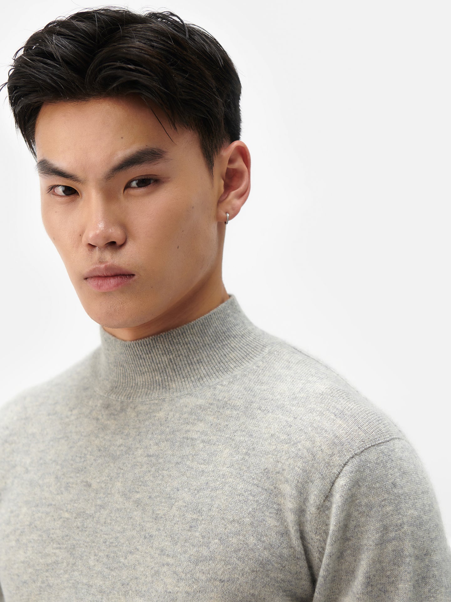 Basic Stehkragenpullover aus Kaschmir