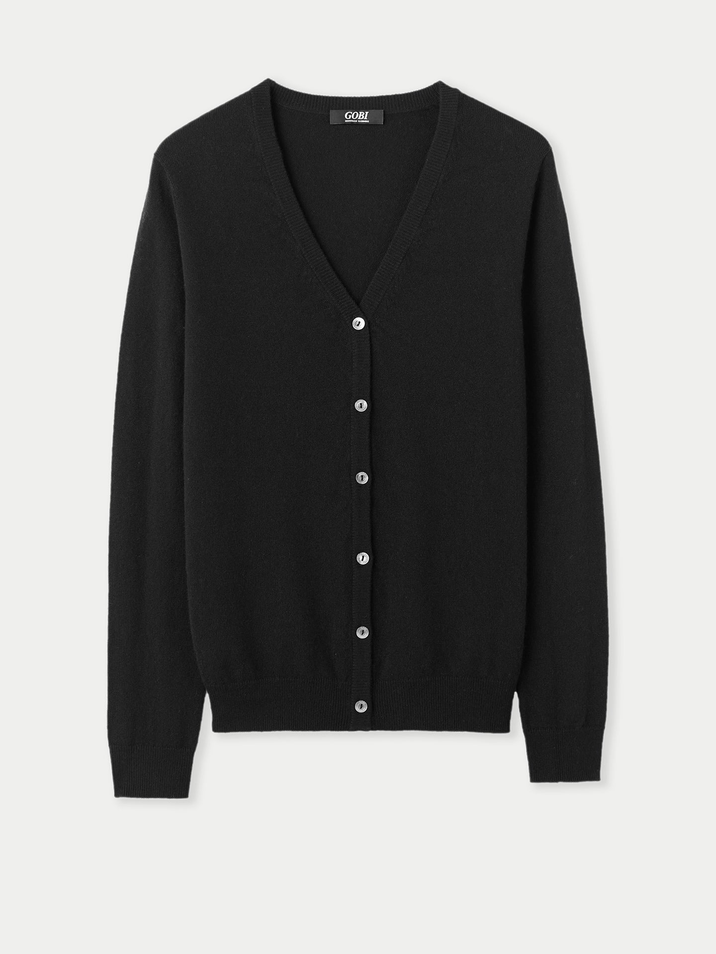 Basic V-Ausschnitt Kaschmirstrickjacke