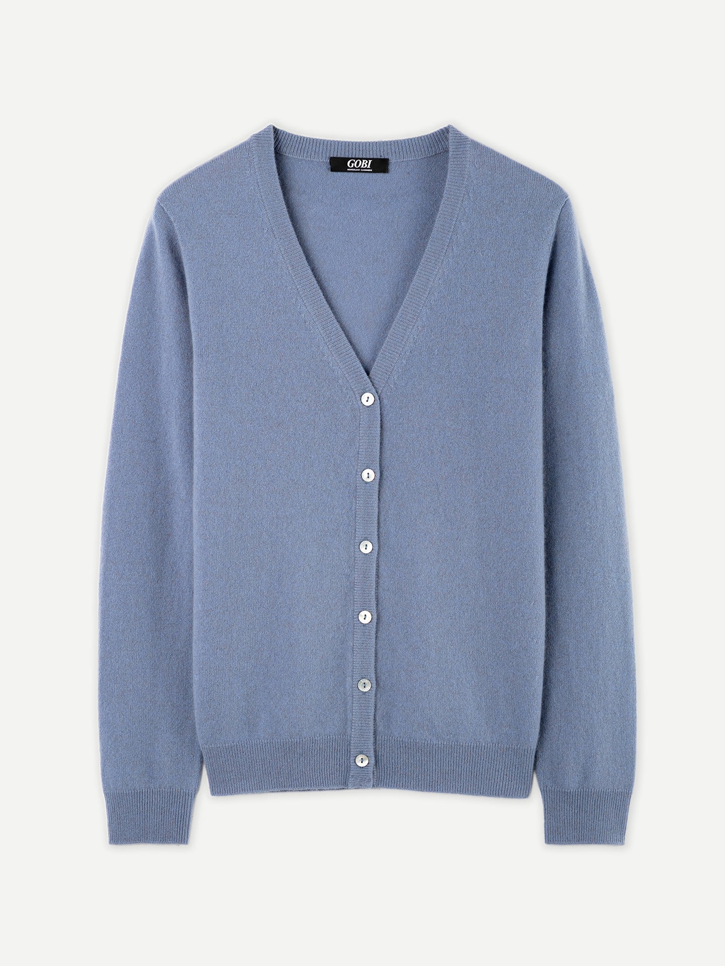 Basic V-Ausschnitt Kaschmirstrickjacke