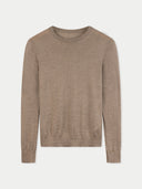 Damen Kaschmirpullover mit Rundhalsausschnitt Taupe - Gobi Cashmere