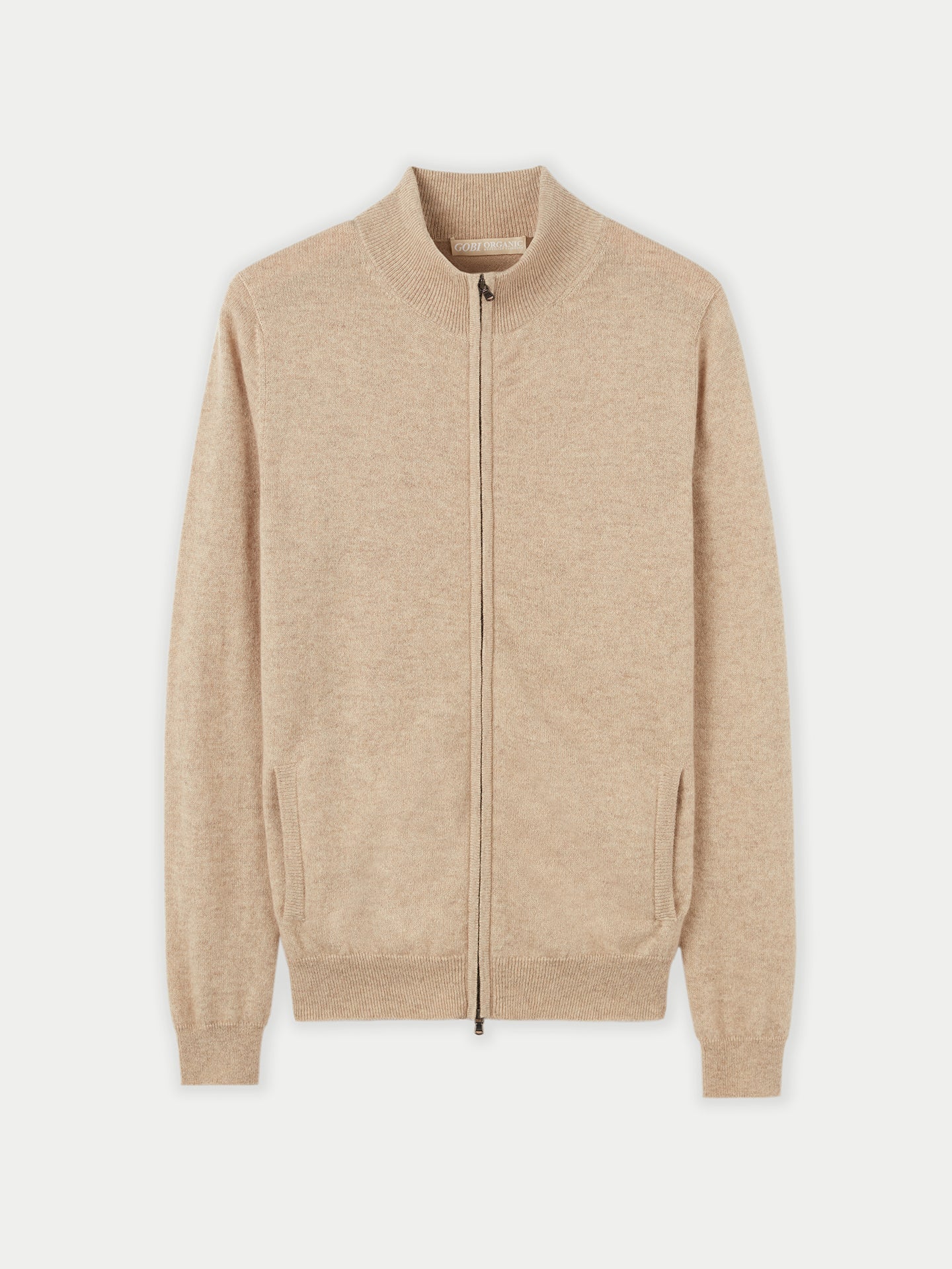 Basic Kaschmirstrickjacke mit Reißverschluss