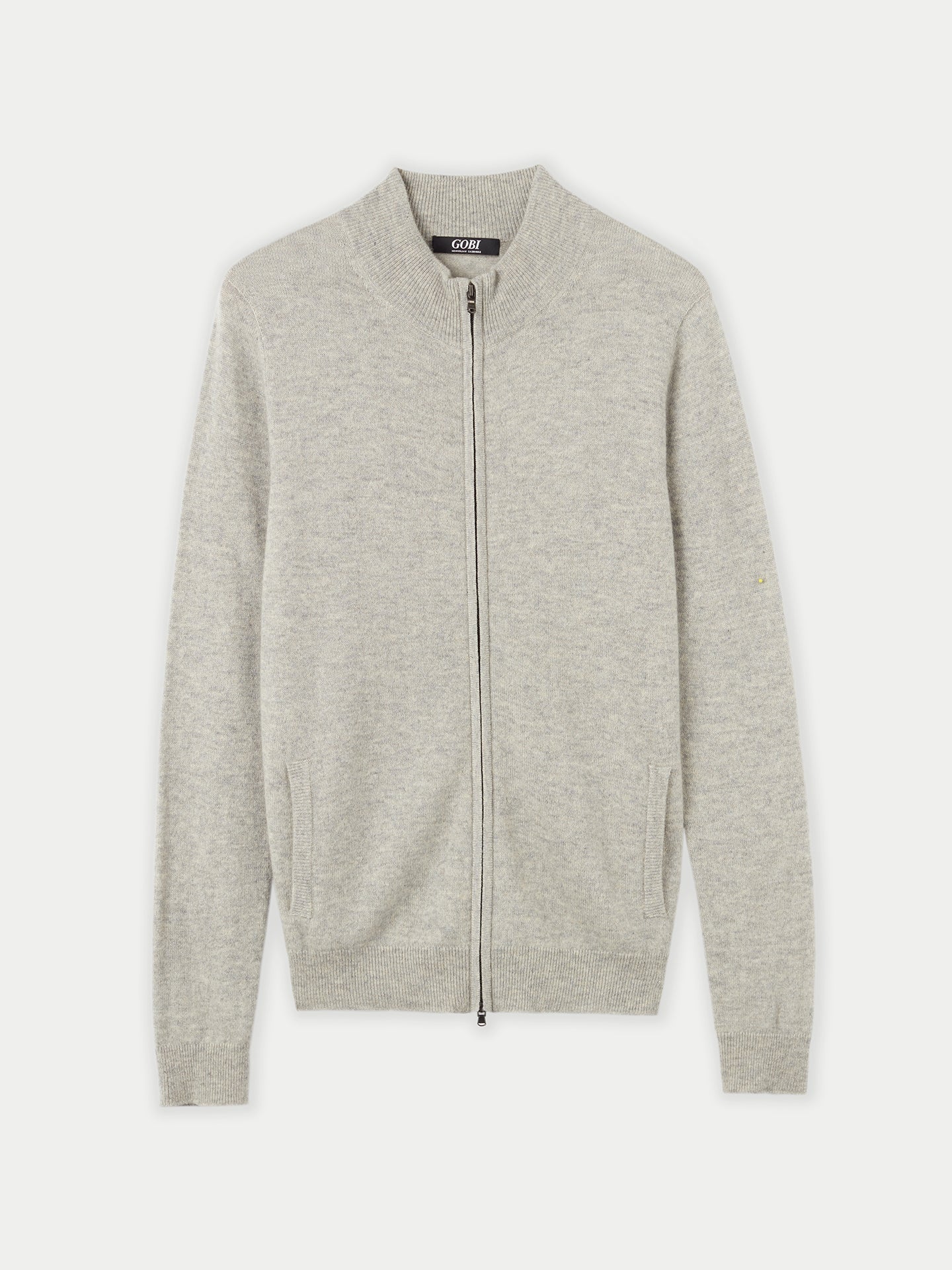 Basic Kaschmirstrickjacke mit Reißverschluss
