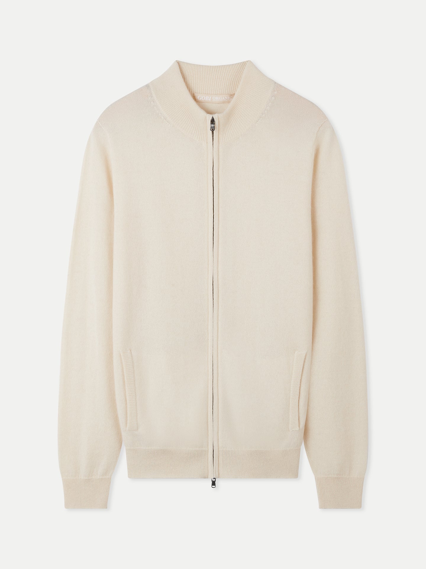 Basic Kaschmirstrickjacke mit Reißverschluss