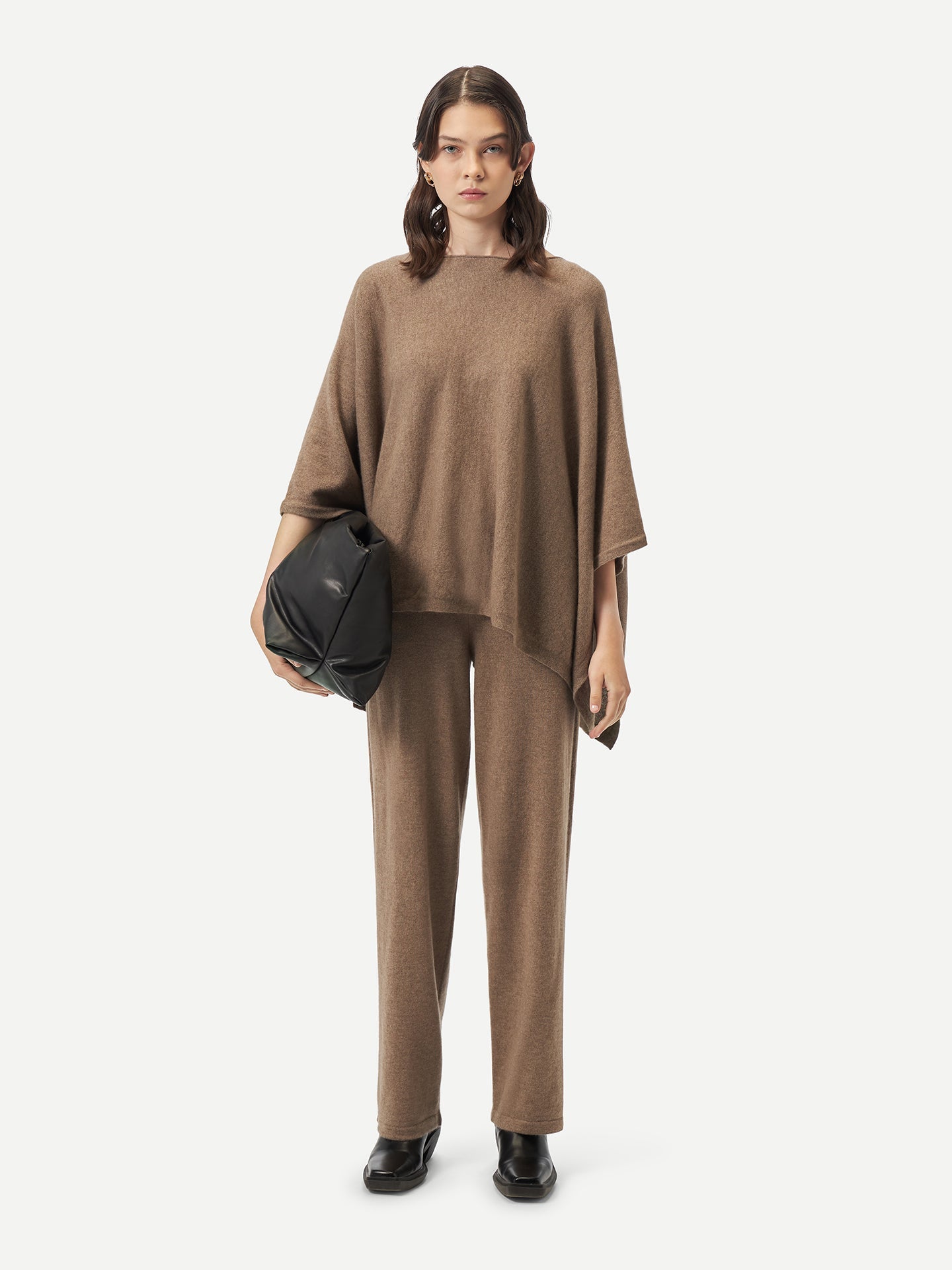 Kaschmir-Poncho mit U-Boot-Ausschnitt