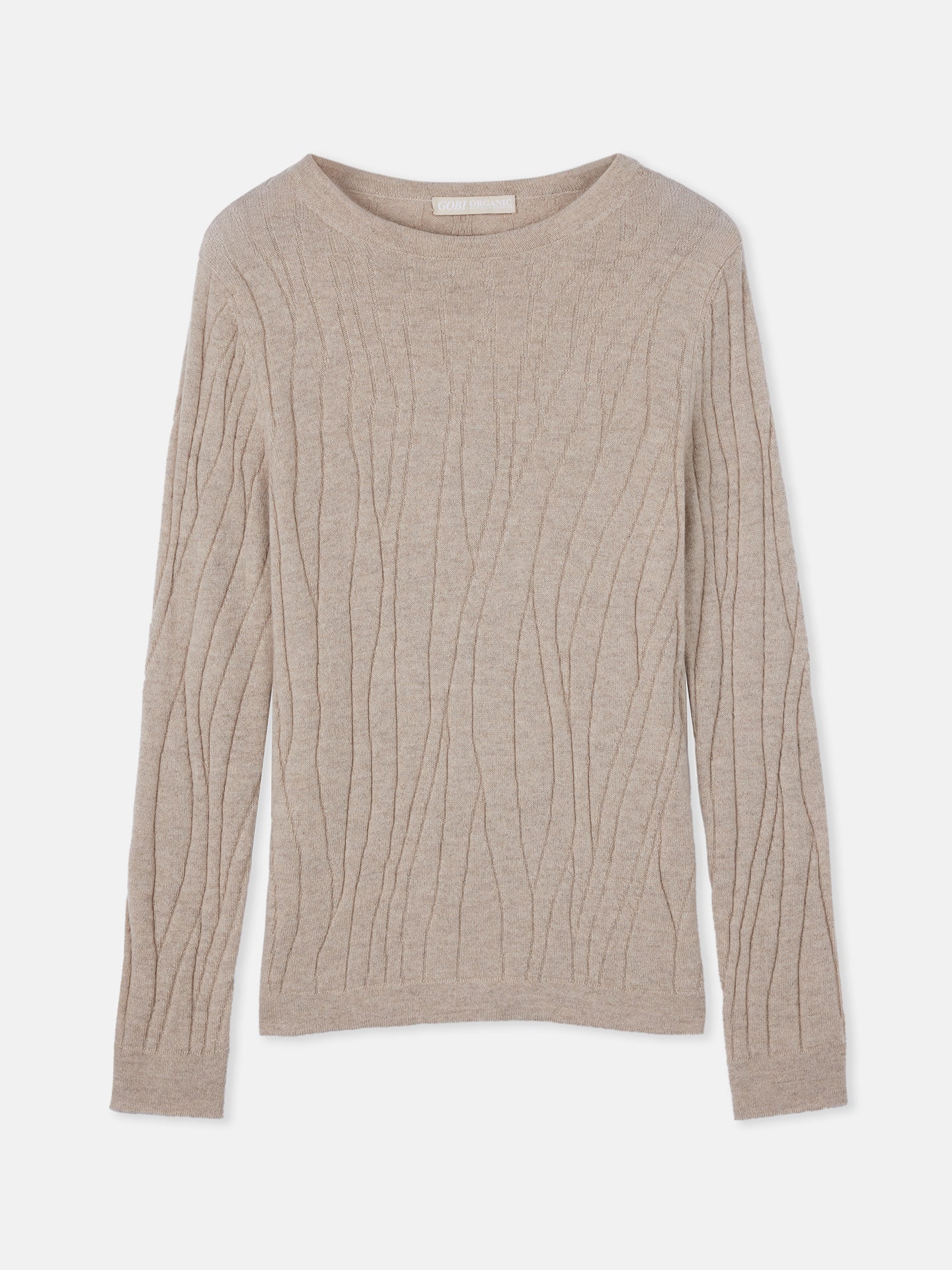 Naturfarbe Kaschmir Pulli mit Rundausschnitt | GOBI Cashmere