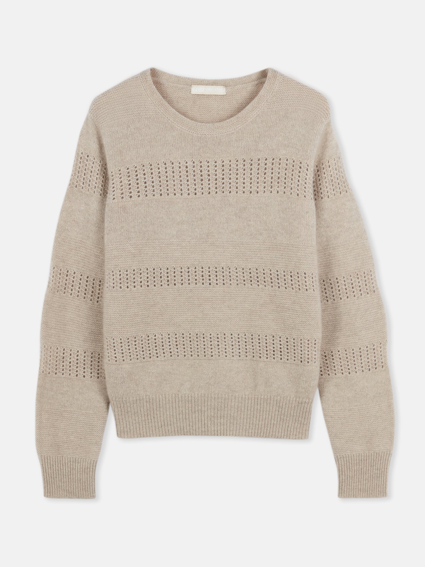 Rundhalspullover mit gemischten Mustern | GOBI Cashmere