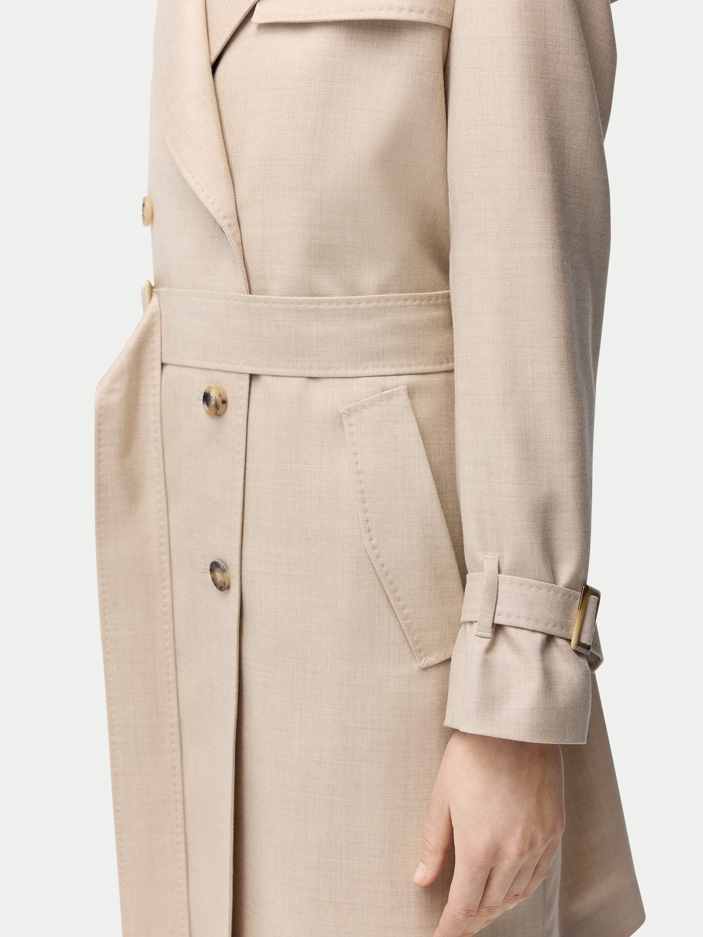 Doppelreihiger Kaschmir Trenchcoat