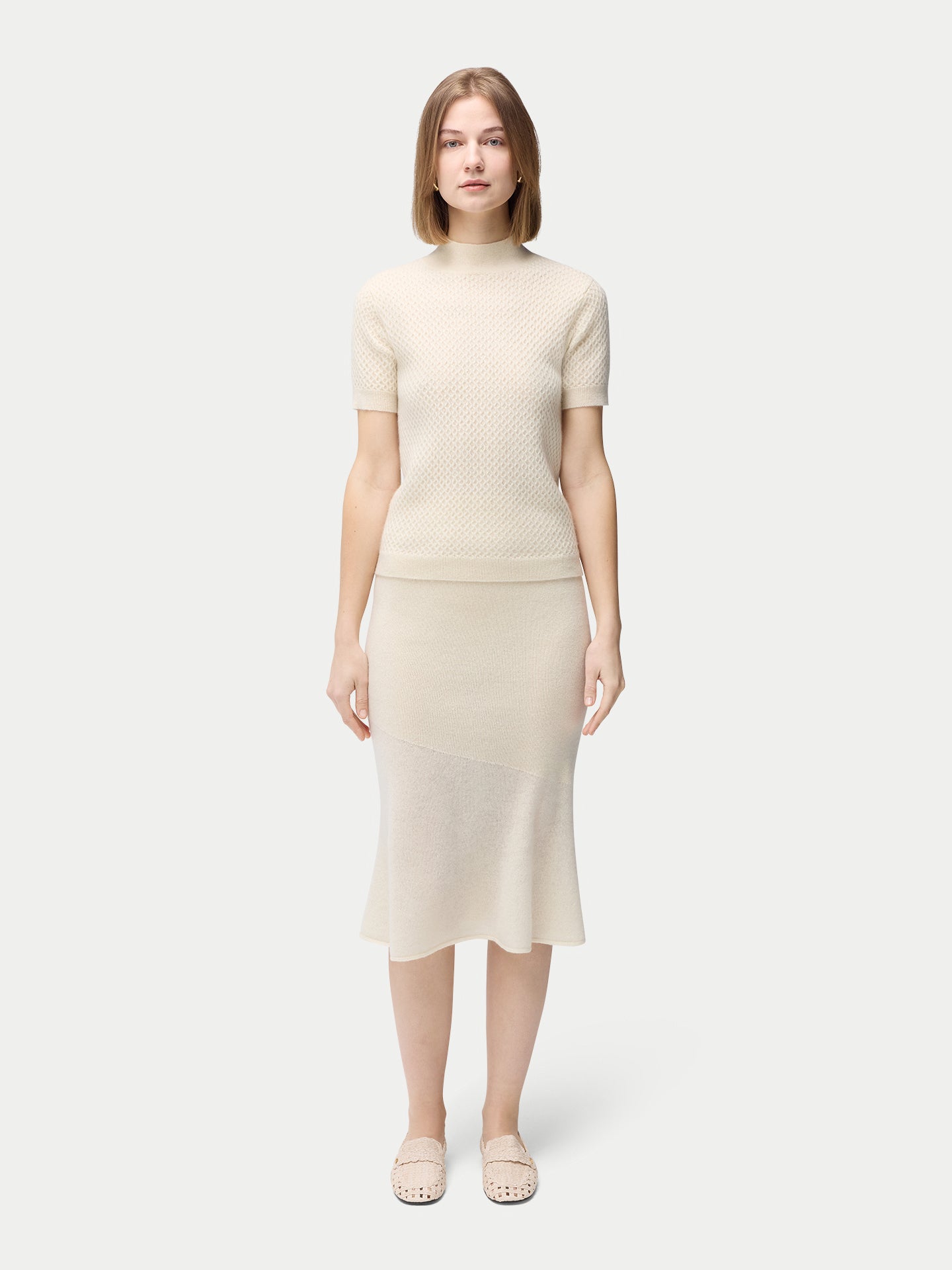 Kaschmir Rock im Jersey-Strick