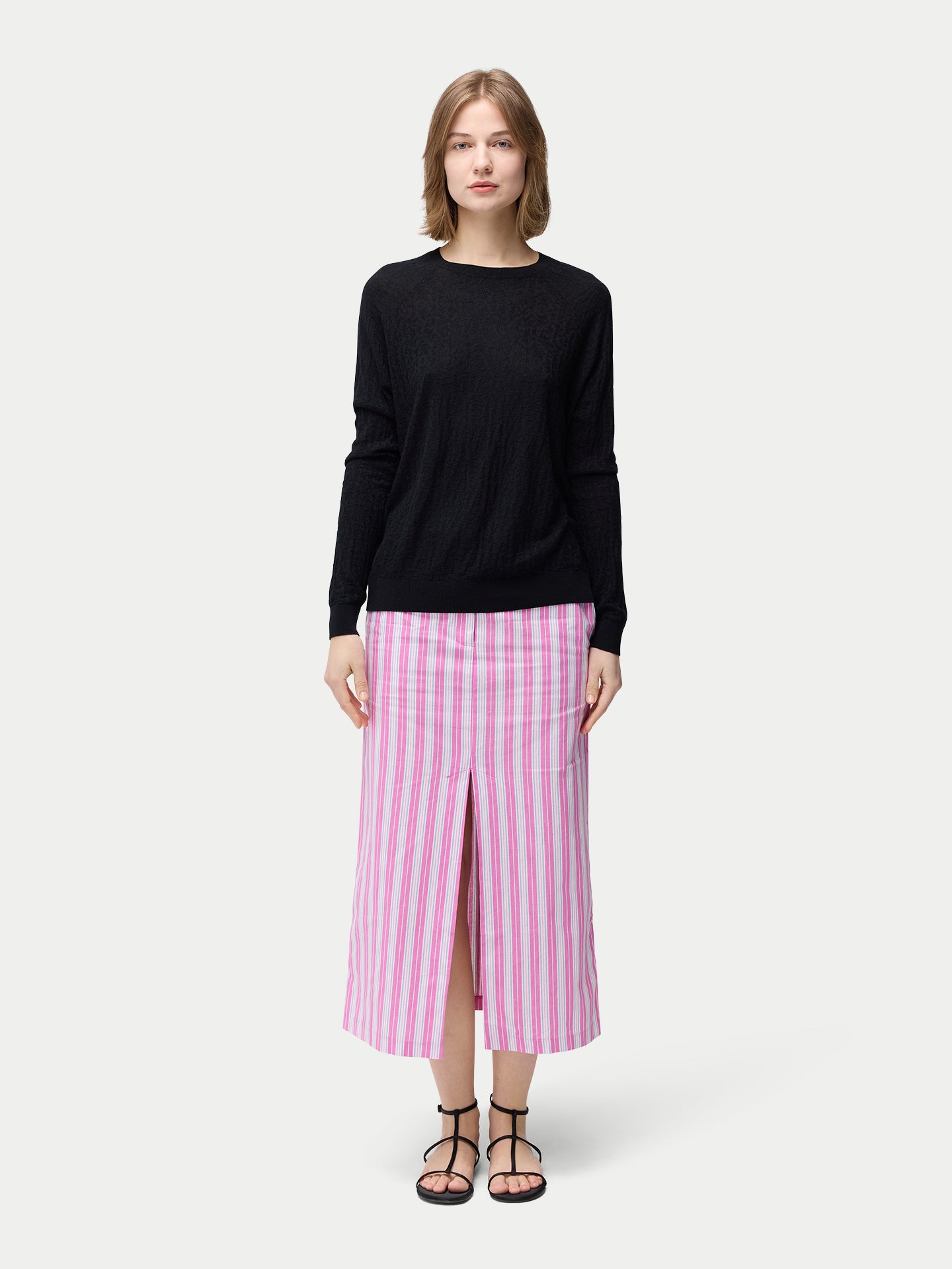 Pullover mit Struktur aus Seide-Kaschmir