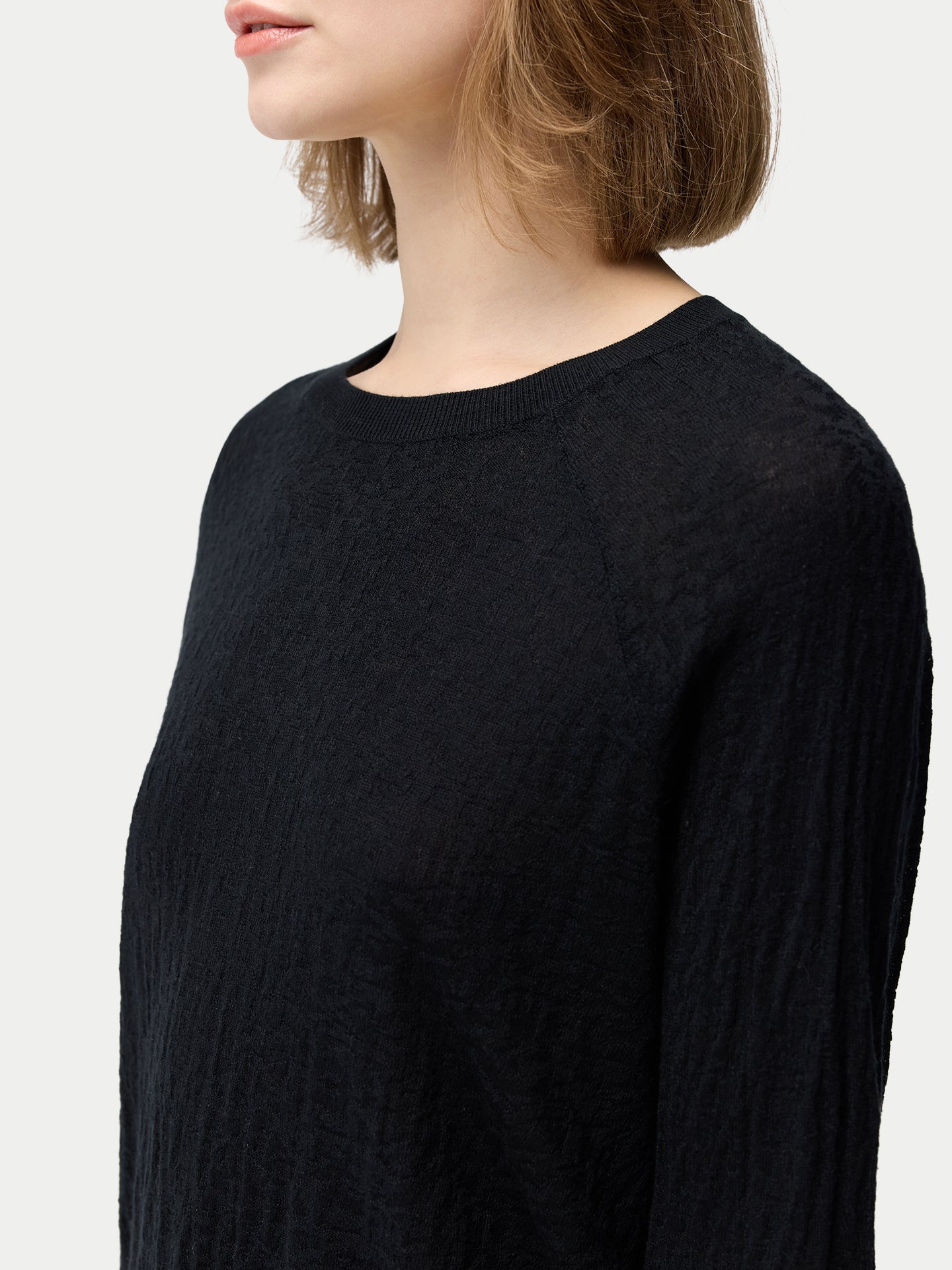 Pullover mit Struktur aus Seide-Kaschmir