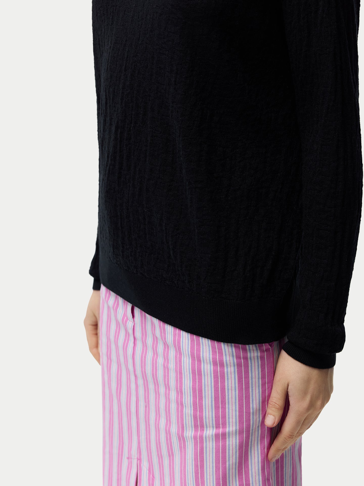 Pullover mit Struktur aus Seide-Kaschmir