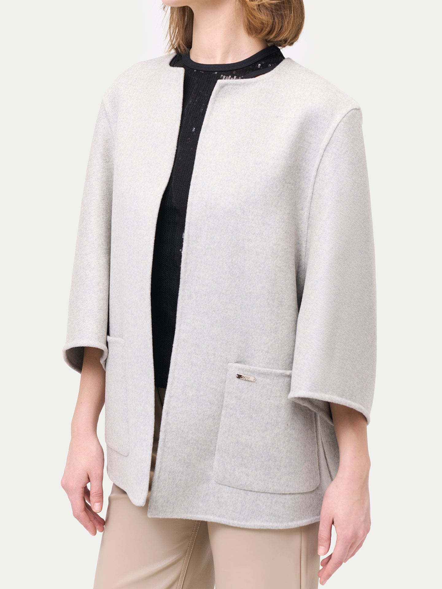 Ponchojacke aus Kaschmir mit Tasche