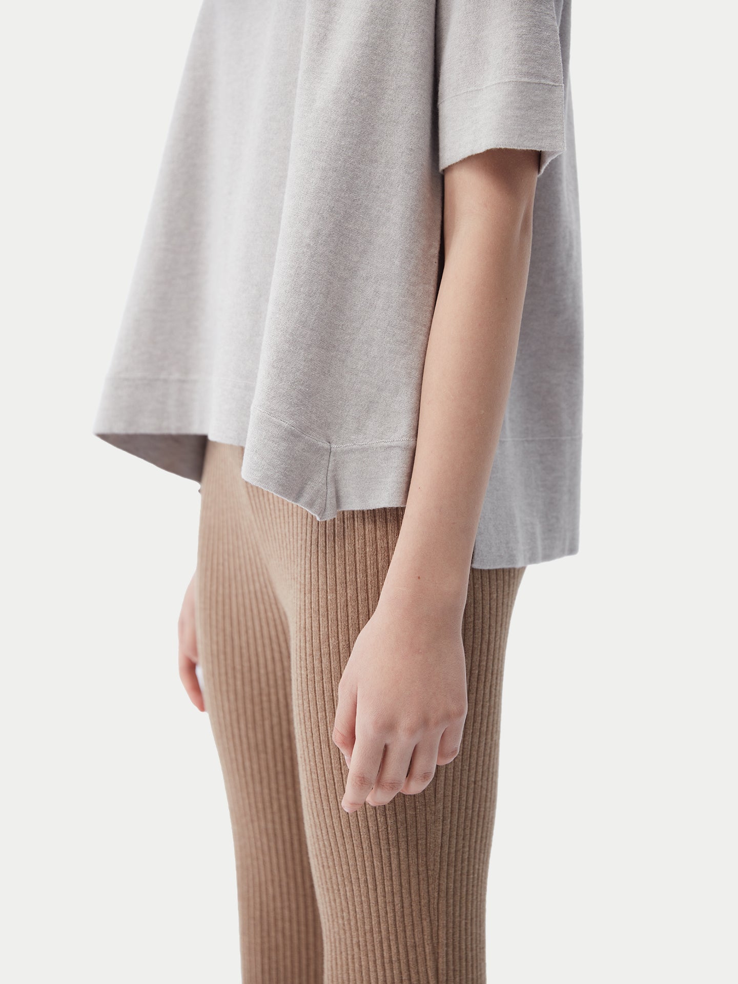 T-Shirt mit Box-Cut aus Baumwoll-Seiden-Kaschmir-Mischung