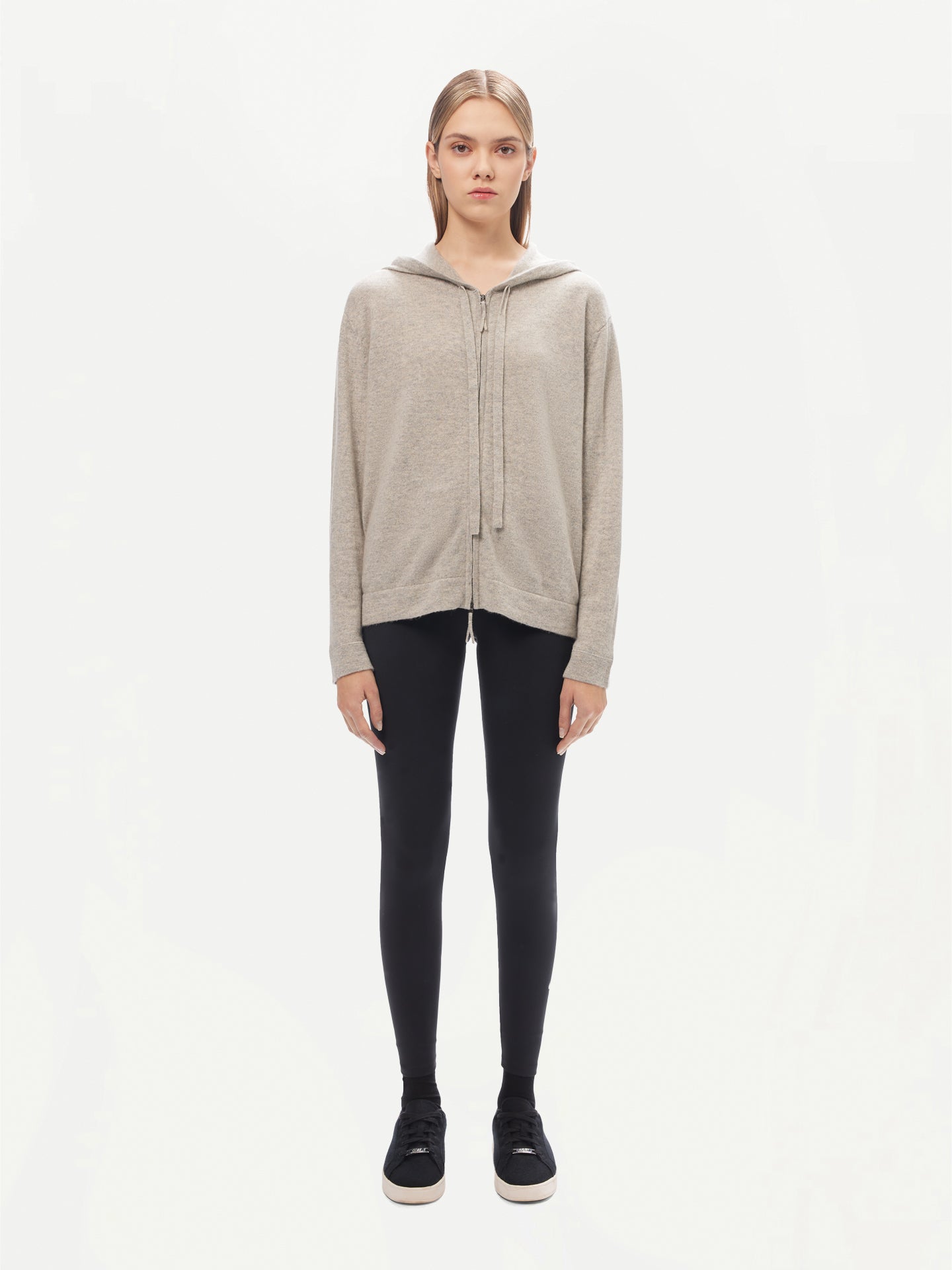 Kaschmir-Hoodie mit Reißverschluss