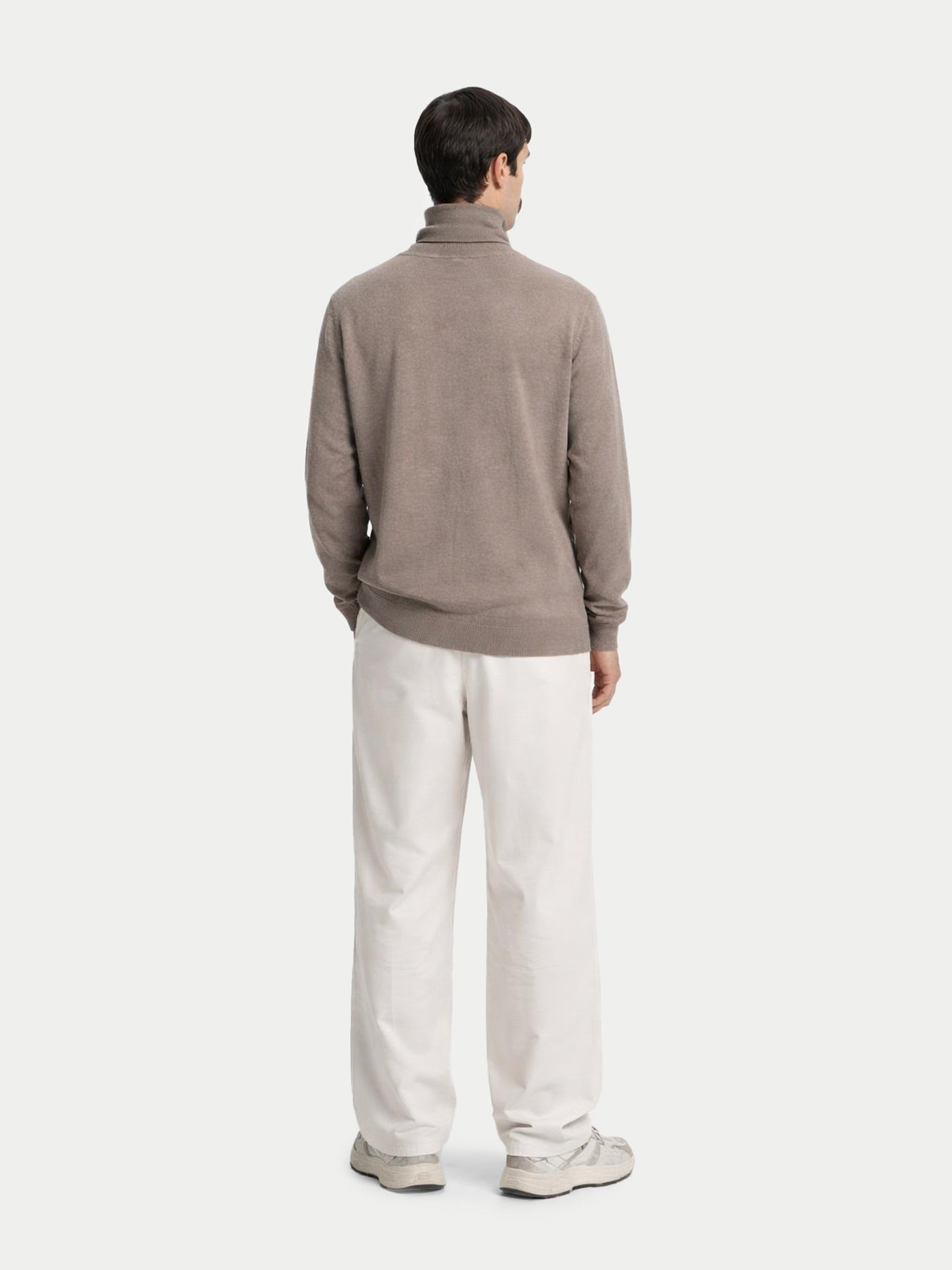Naturfarbe Basic Kaschmir Rollkragenpullover