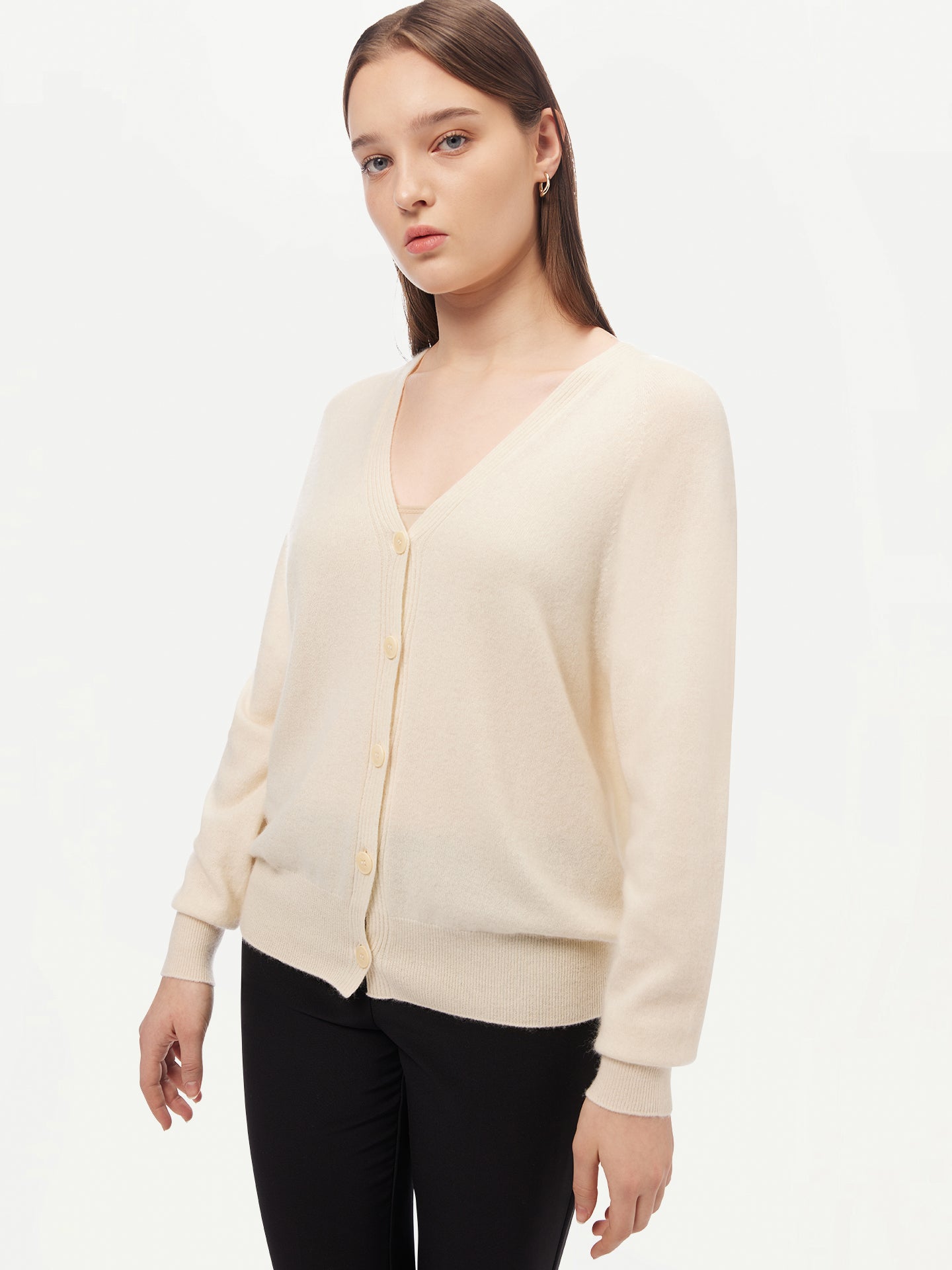 Kaschmir Strickjacke mit Knöpfen