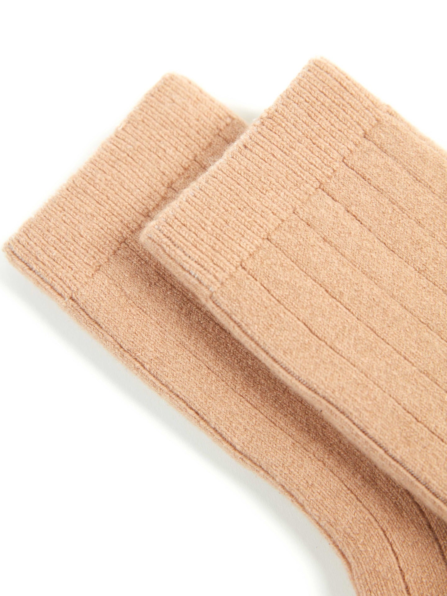 Unisex Kaschmir Rippenstrick-Socken Hellkamel - Gobi Cashmere