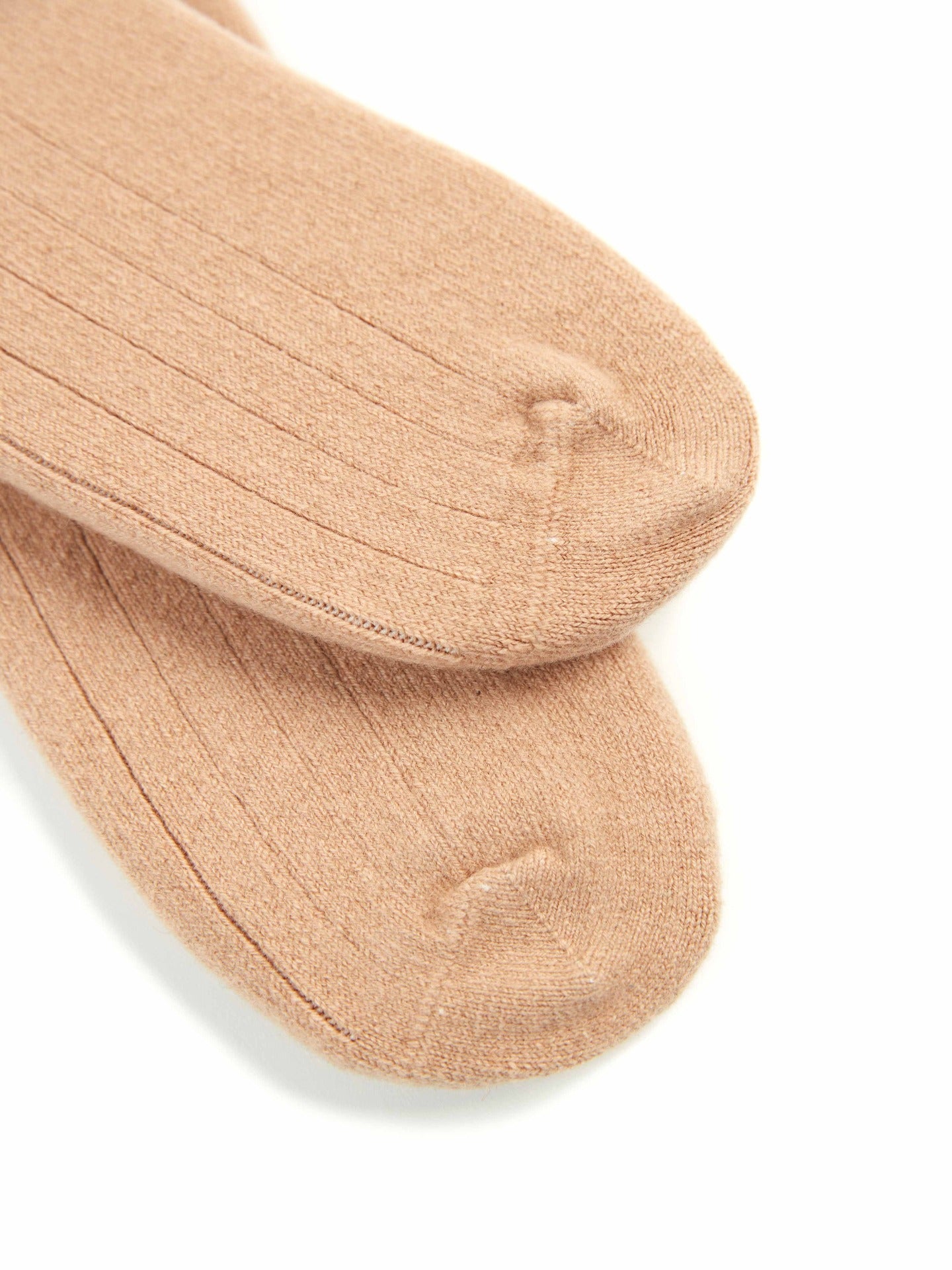 Unisex Kaschmir Rippenstrick-Socken Hellkamel - Gobi Cashmere