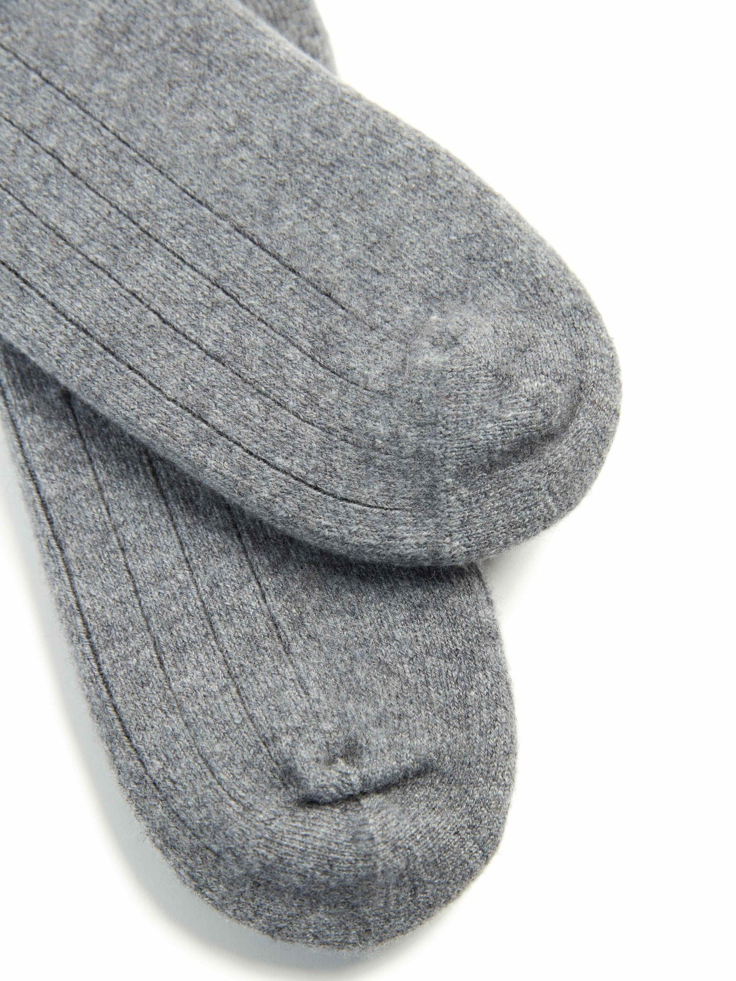 Unisex Kaschmir Rippenstrick-Socken Dunkelgrau - Gobi Cashmere