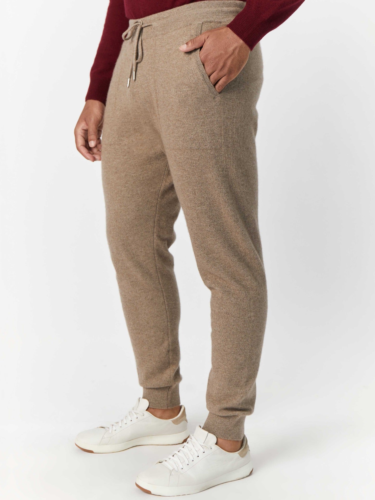 Herren Kaschmir Lockere Jogginghose Taupe - Gobi Cashmere