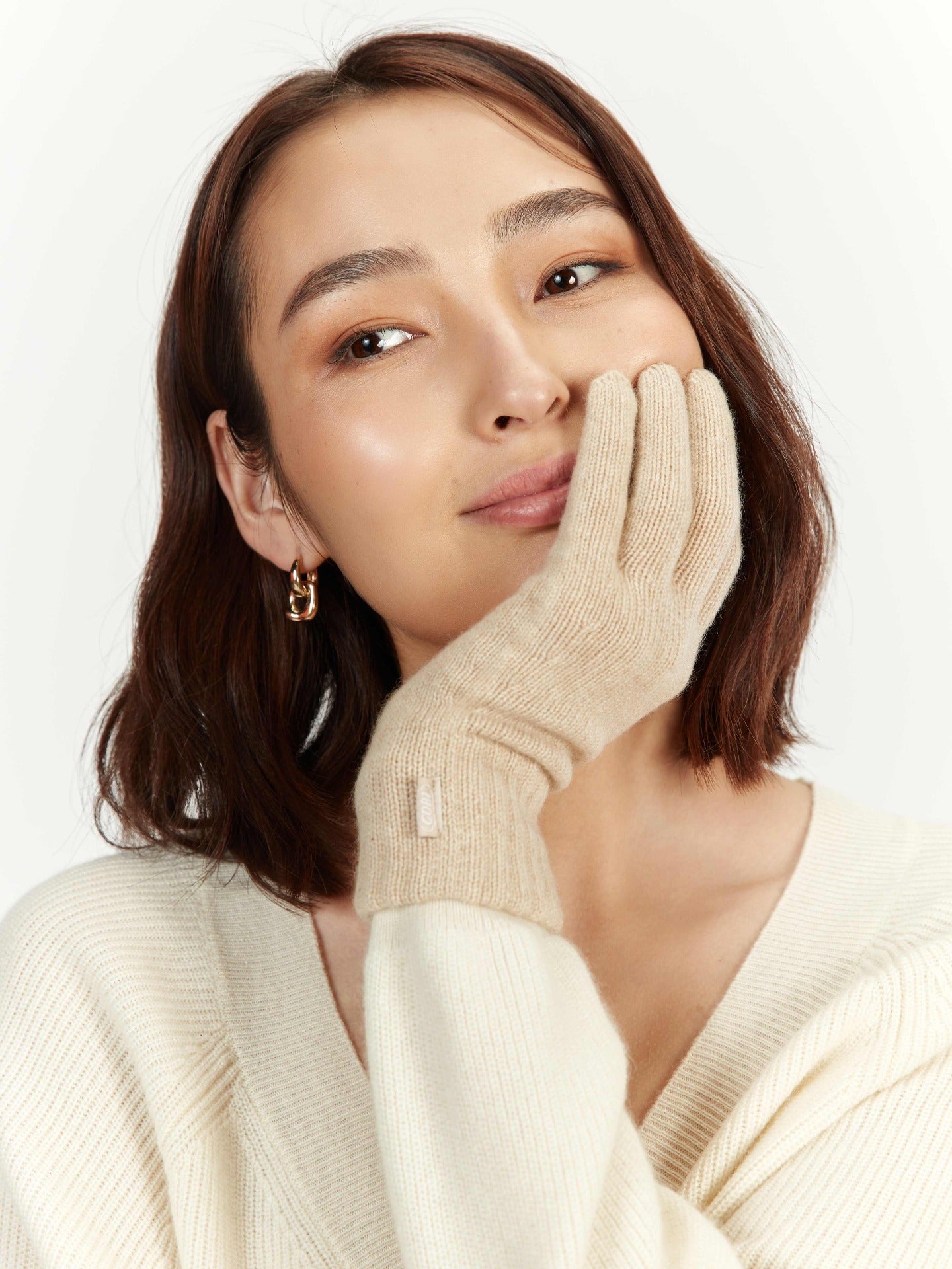 Damen Kaschmir Handschuhe Beige - Gobi Cashmere