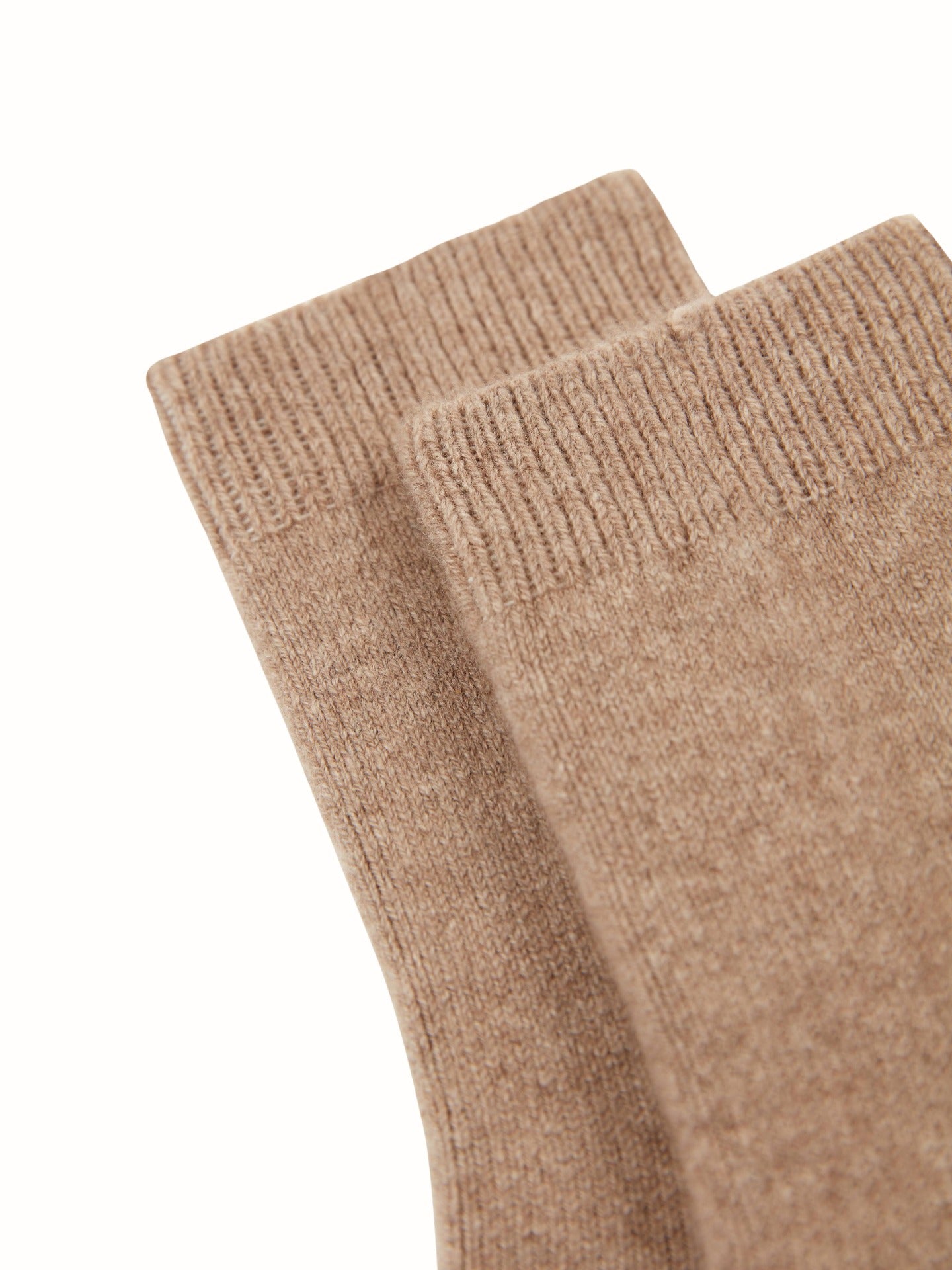 Unisex Kaschmir Trimmstrick-Socken Taupe - Gobi Cashmere