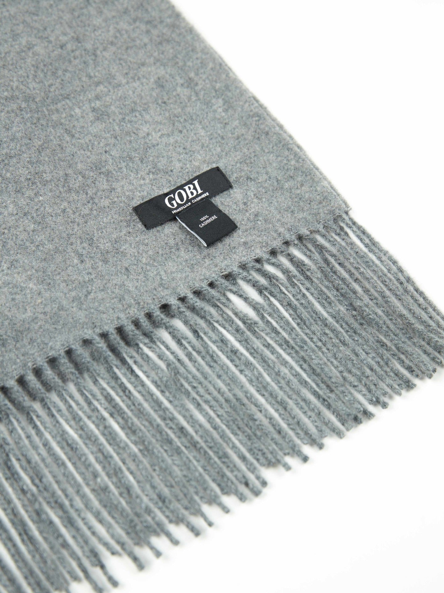 Unisex Kaschmir Schal Mit Fransen dunkelgrau - Gobi Cashmere