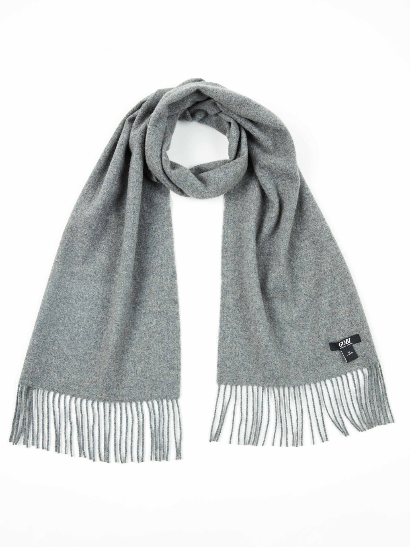 Unisex Kaschmir Schal Mit Fransen dunkelgrau - Gobi Cashmere