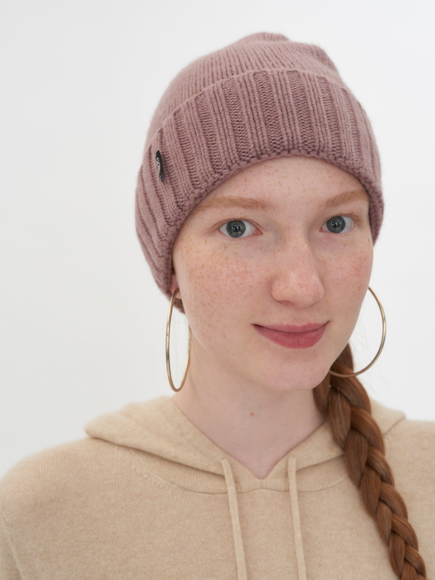 Unisex Kaschmir Rippenstrick-Mütze Twilight Mauve - Gobi Cashmere