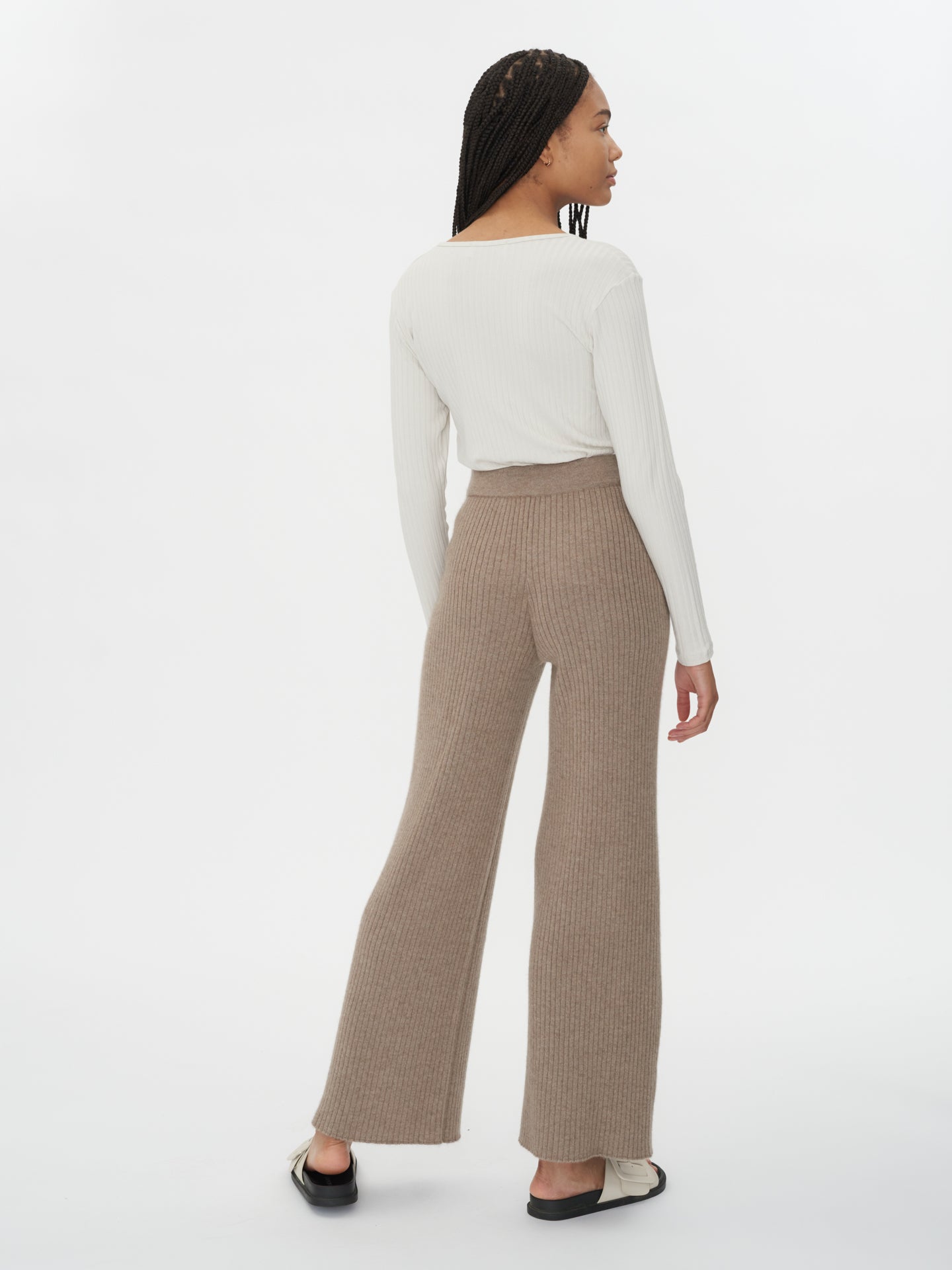 Damen Kaschmir Lässige Hose Taupe - Gobi Cashmere