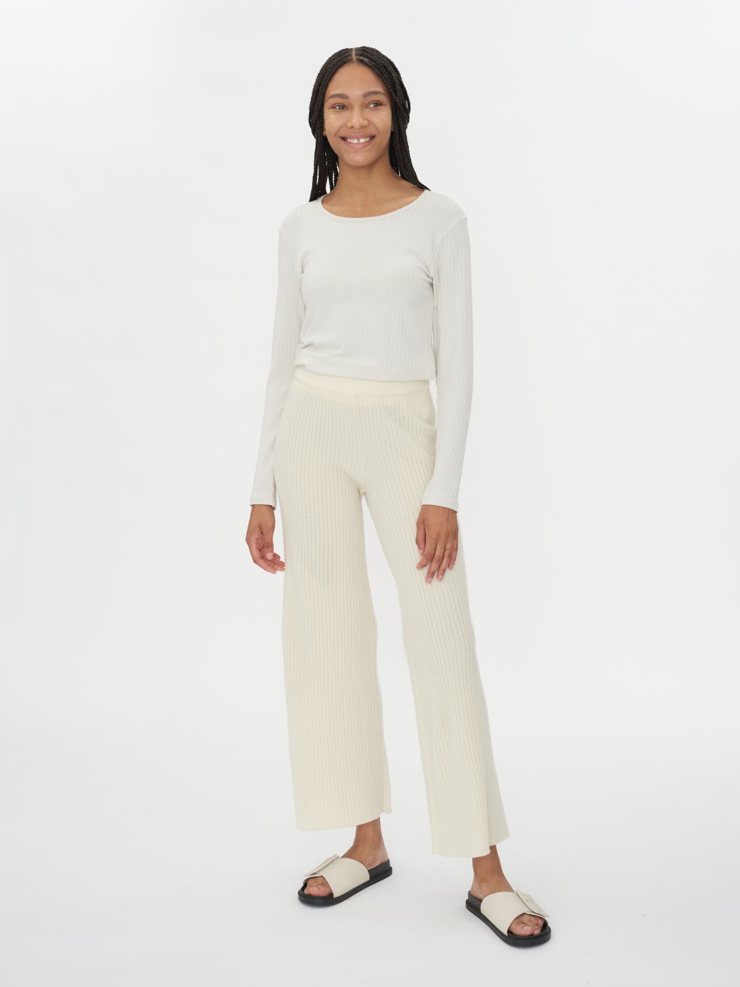 Damen Kaschmir Lässige Hose Marshmallow - Gobi Cashmere