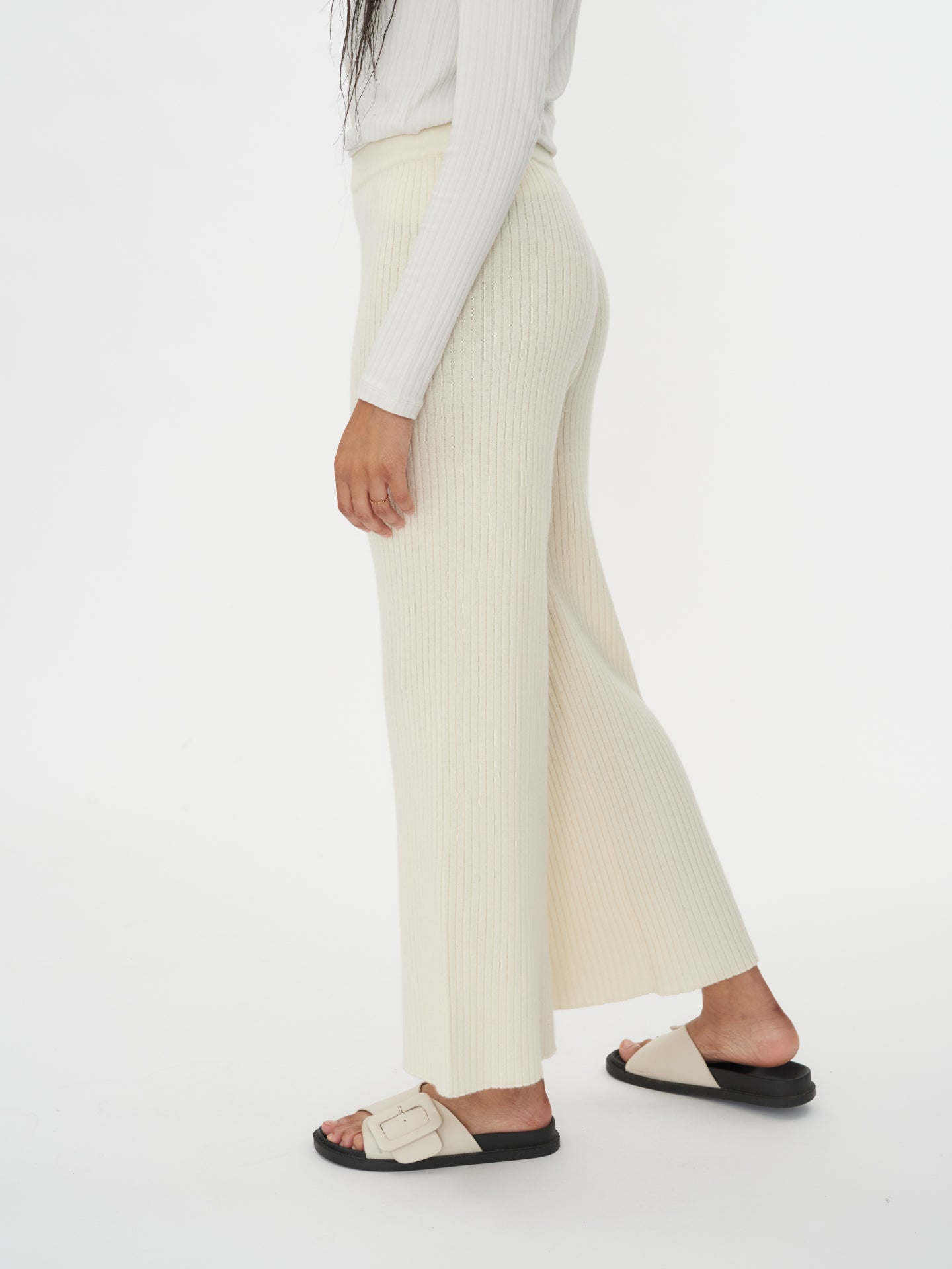 Damen Kaschmir Lässige Hose Marshmallow - Gobi Cashmere
