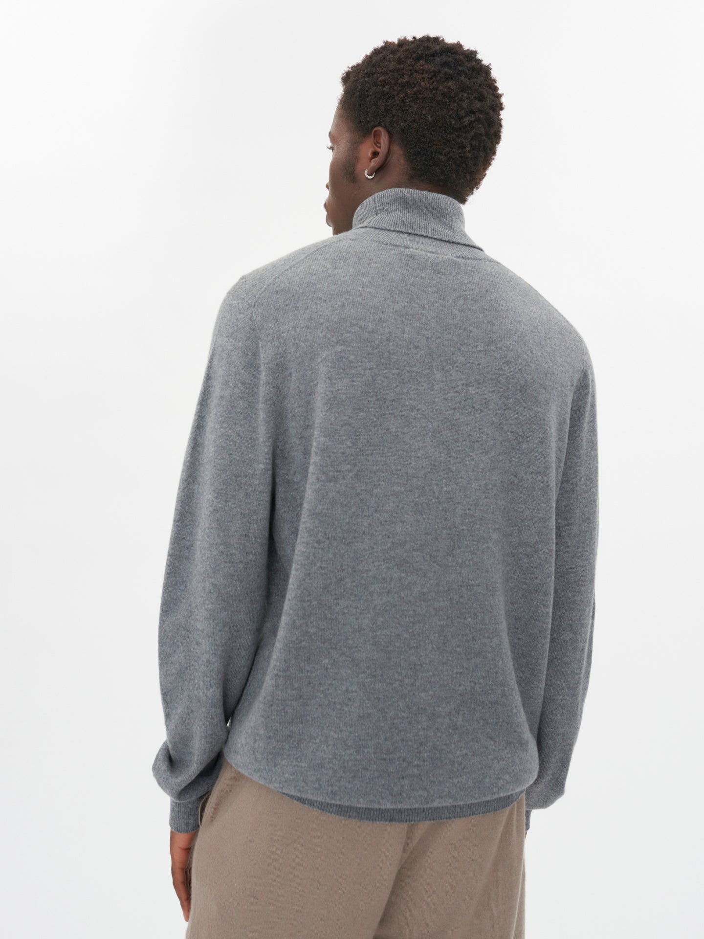Herren Kaschmir Basic Rollkragenpullover Dunkelgrau - Gobi Cashmere