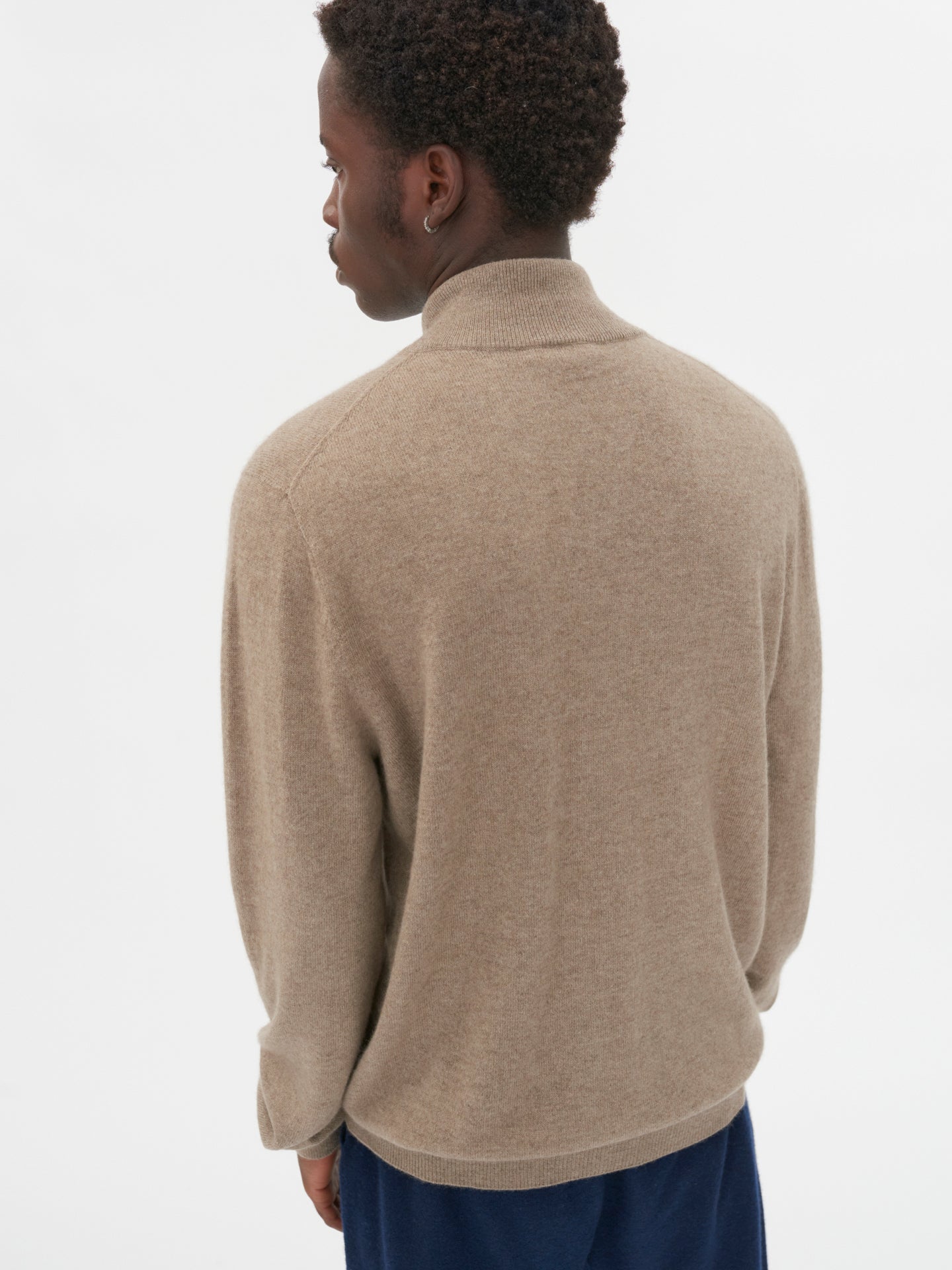 Herren Kaschmir Strickjacke Mit Reißverschluss Taupe - Gobi Cashmere