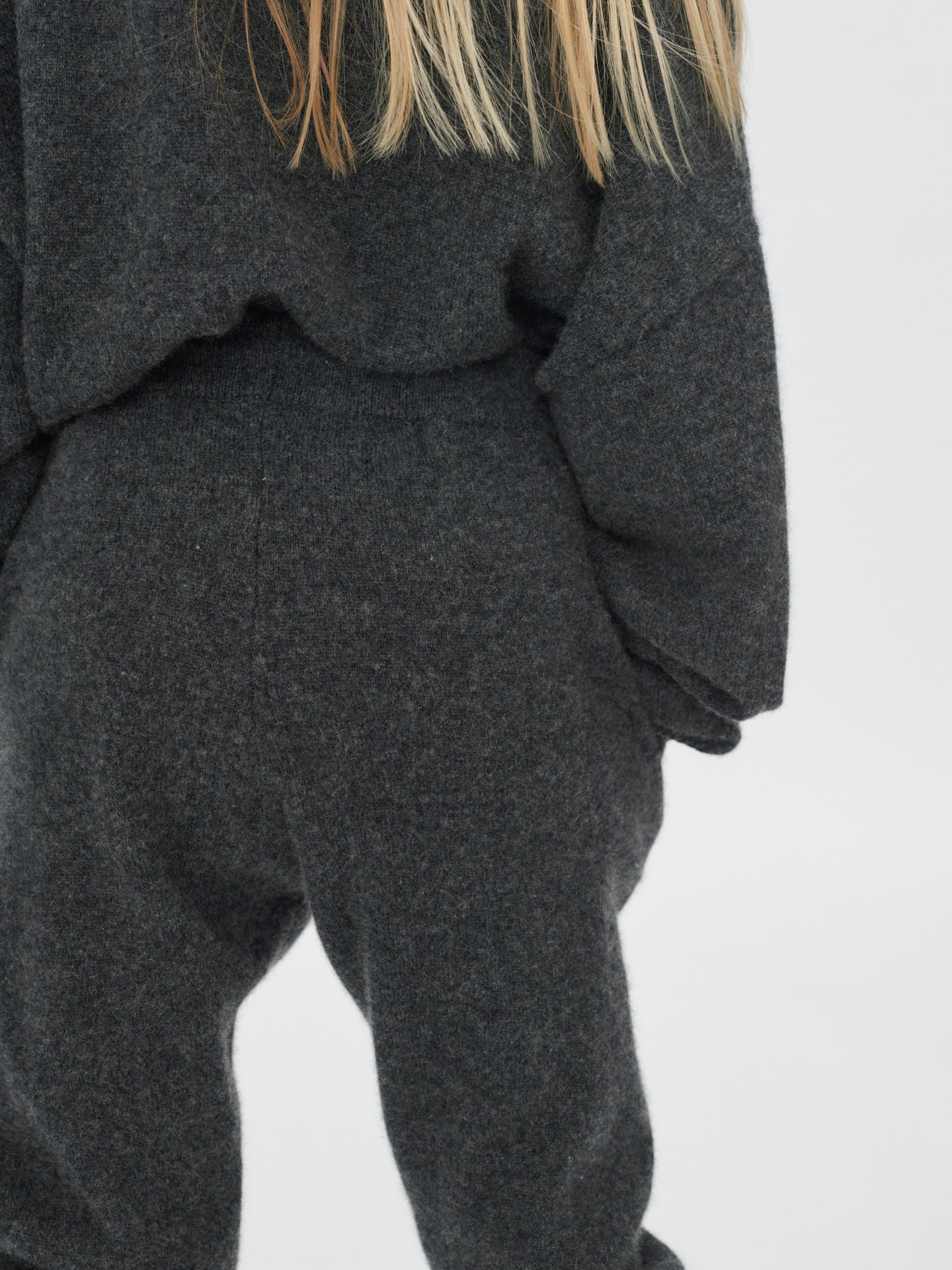 Unisex Kaschmir Jogger Für Kinder Gray Pinstripe - Gobi Cashmere