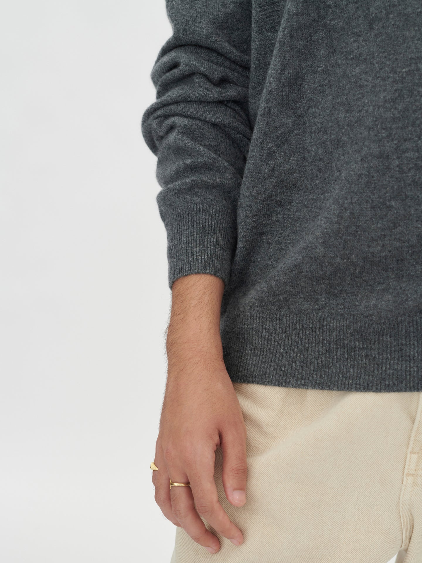 Herren Kaschmir Basic R-Ausschnitt Pullover Plum Kitten - Gobi Cashmere